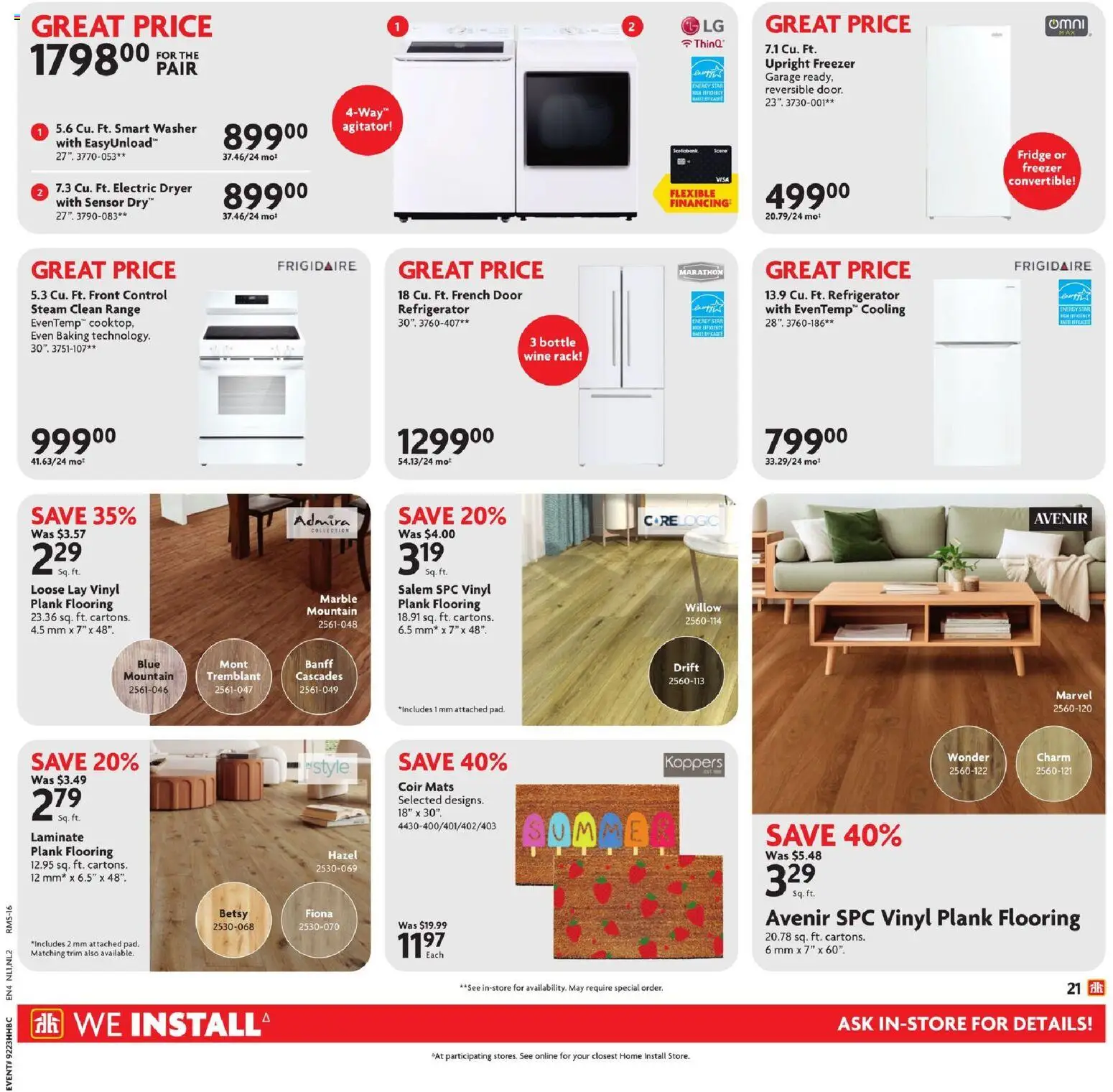 Home Hardware flyer valid from 04.06.2026 | Page: 23 | Products: Refrigerator, Freezer, Dryer, Wine