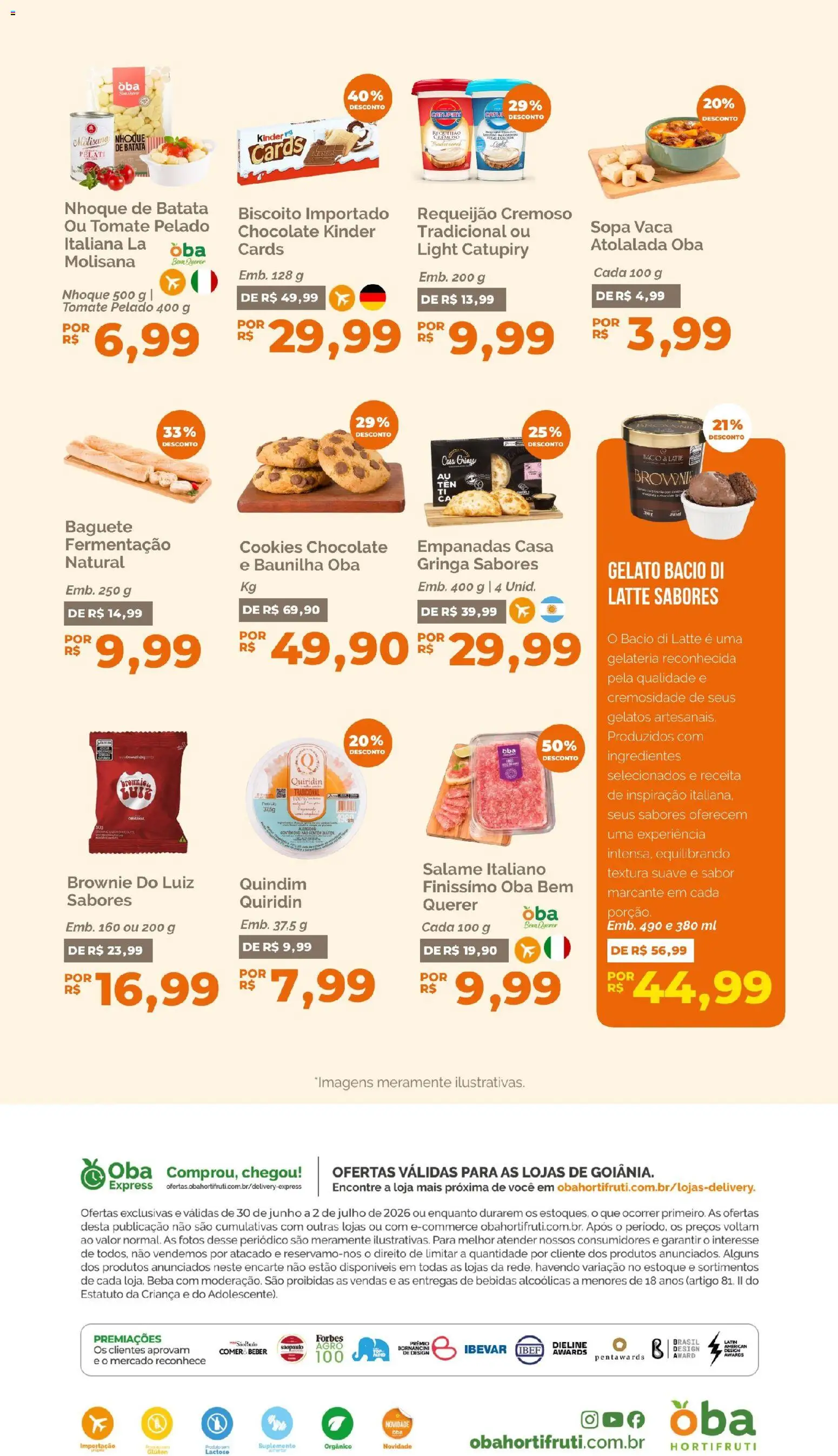 Oba Hortifruti Folheto - válido de 30/06/2026 | Página: 7 | Produtos: Biscoito, Chocolate, Batata, Cookies