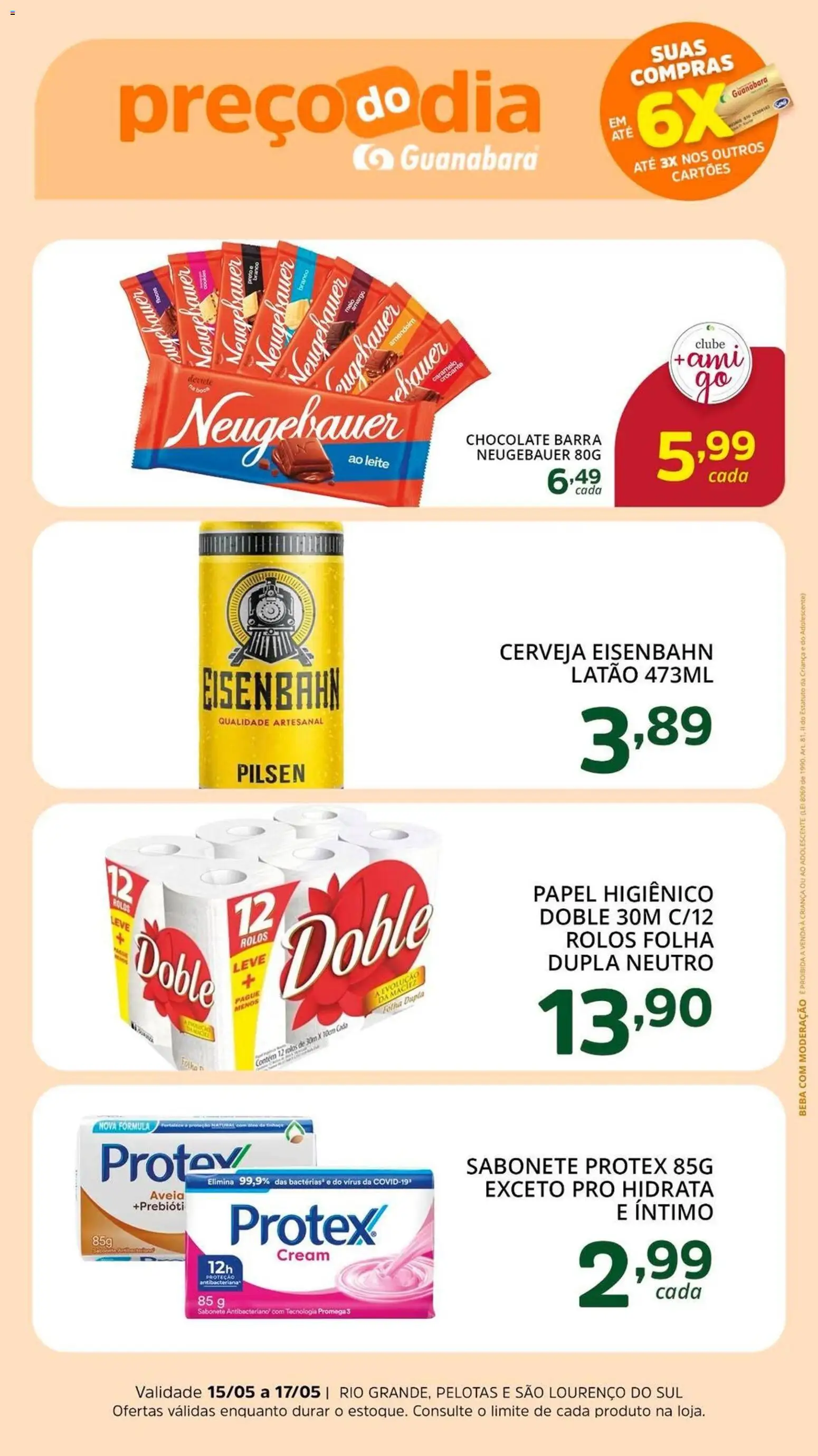 Supermercado Guanabara Folheto - válido de 15.05.2026 | Página: 2 | Produtos: Chocolate, Cerveja, Flocos, Aveia