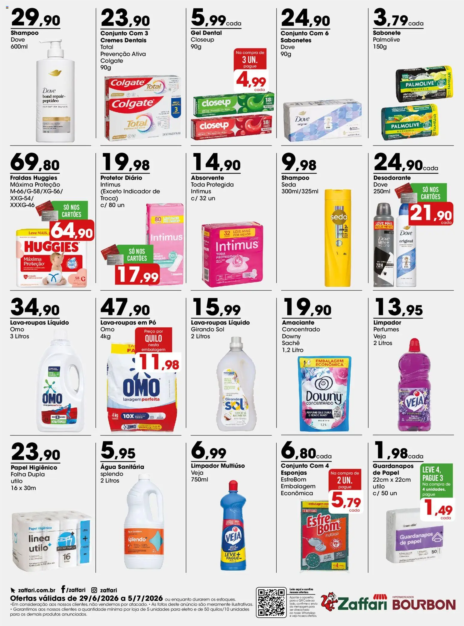 Zaffari Folheto - válido de 29/06/2026 | Página: 4 | Produtos: Perfumes, Dove, Absorvente, Água sanitária