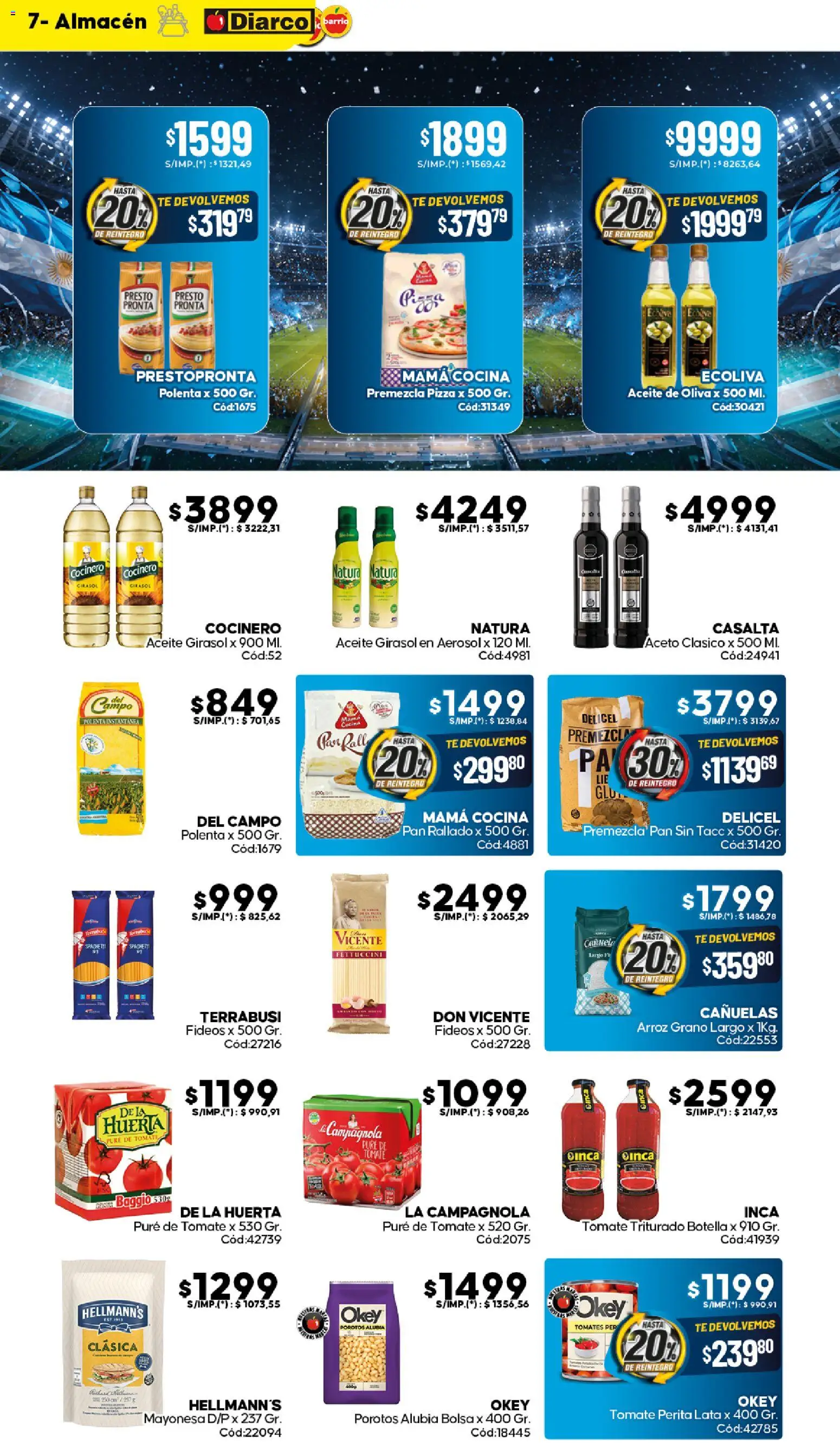 Diarco - Ofertas Diarco Barrio │ válido desde el 15.06.2026 | Página: 7 | Productos: Aceite, Tomate, Arroz, Fideos
