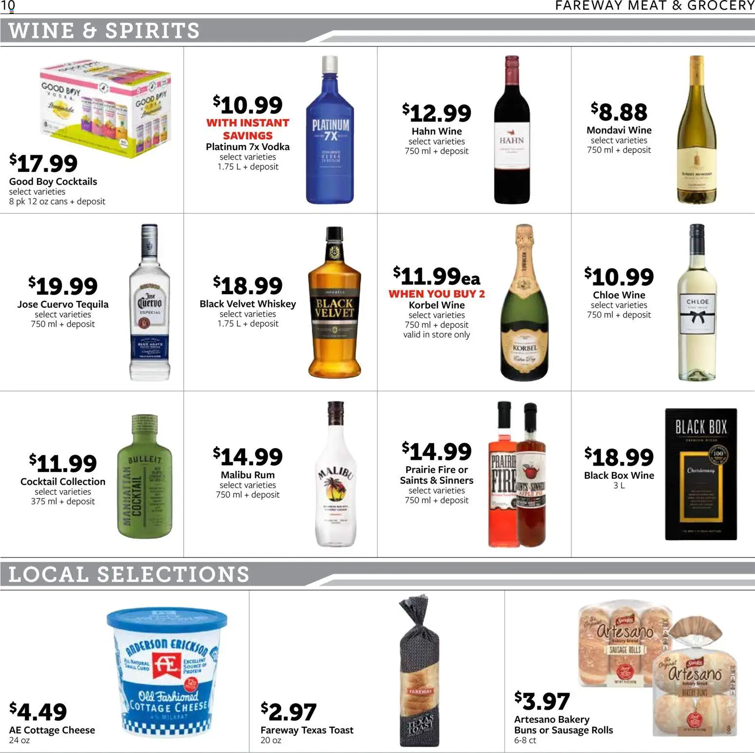Fareway Weekly Ad - valid from 09/14/2026 | Page: 10 | Products: Bakery, Meat, Cottage cheese, Cocktails