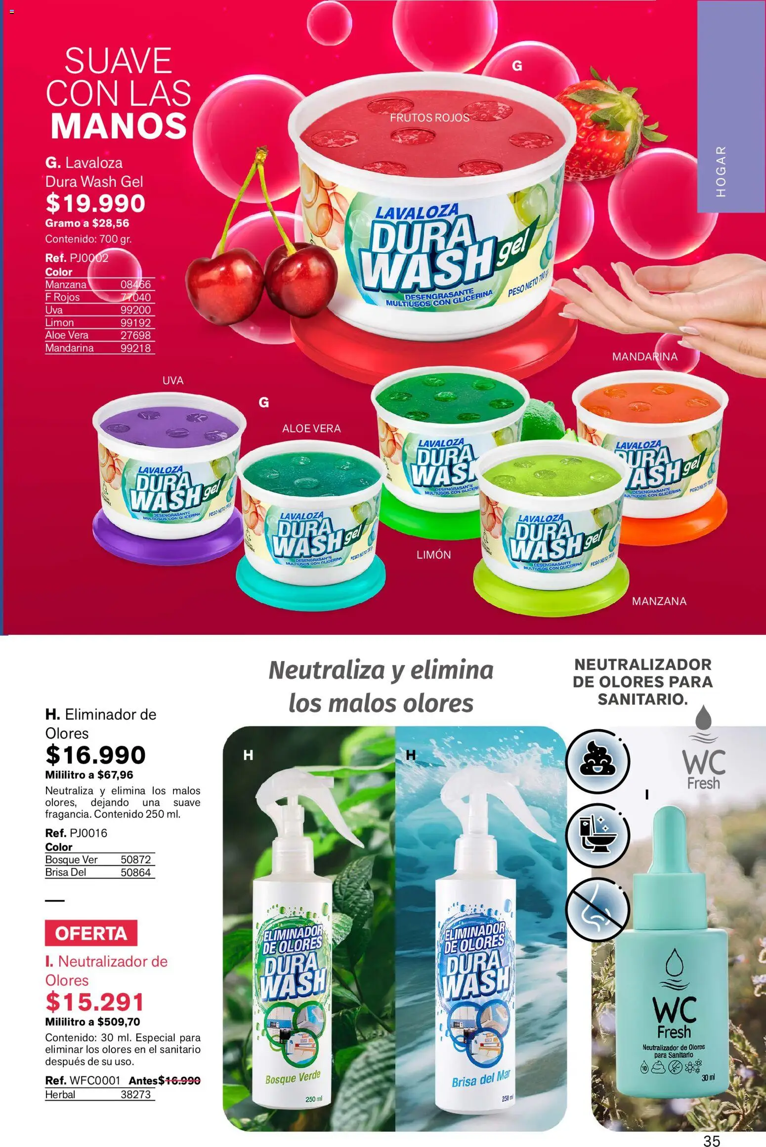 Leonisa revista - valida desde el 15.05.2026 | Página: 35 | Productos: Sanitario, Manzana, Top, Loción tonificante