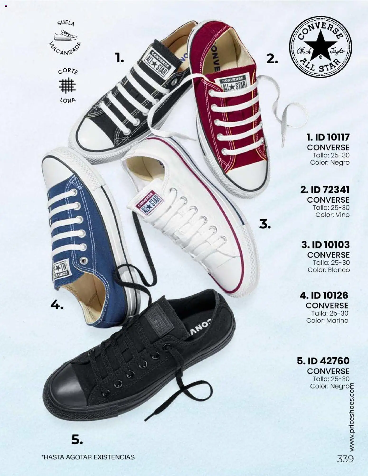 Nuevas ofertas de Price Shoes válidas en toda la República Mexicana desde el 06.05.2026. ¡Encuentra las mejores ofertas en Price Shoes catálogo Todo en uno! | Página: 339 | Productos: Lona, Vino