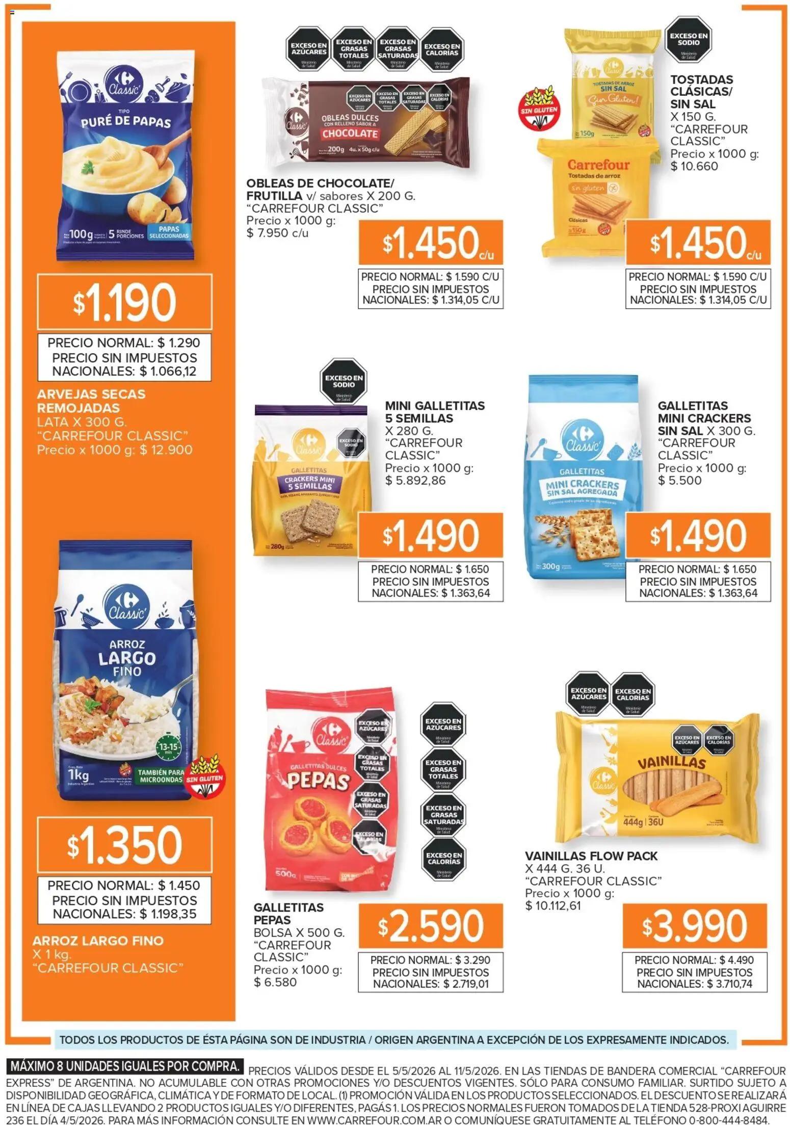 Carrefour Express ofertas │ válido desde el 05.05.2026 | Página: 3 | Productos: Bolsa, Galletitas, Sal, Microondas