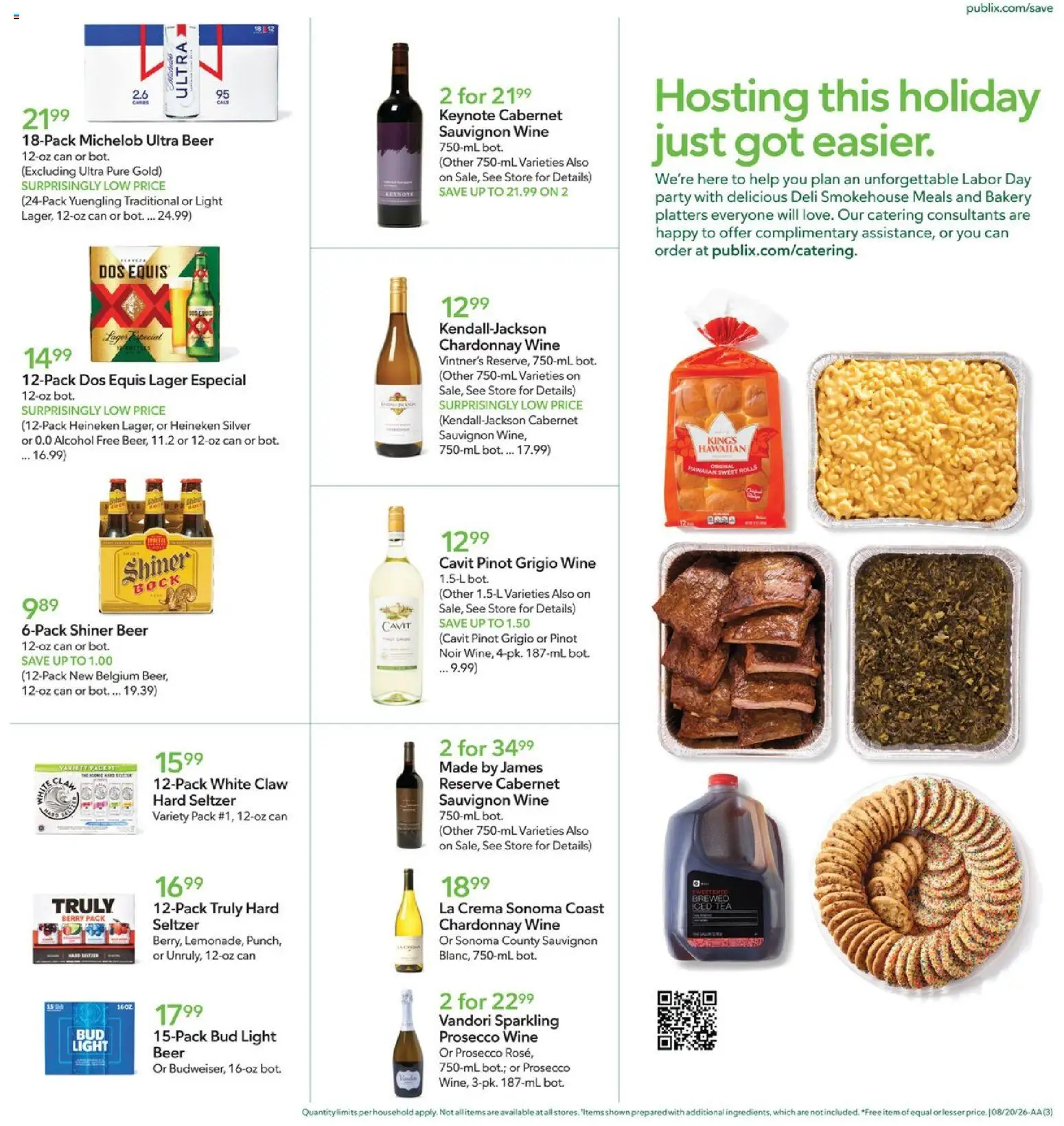 Publix Weekly Ad - valid from 08/19/2026 | Page: 3 | Products: Wine, Beer, Heineken, Iced tea