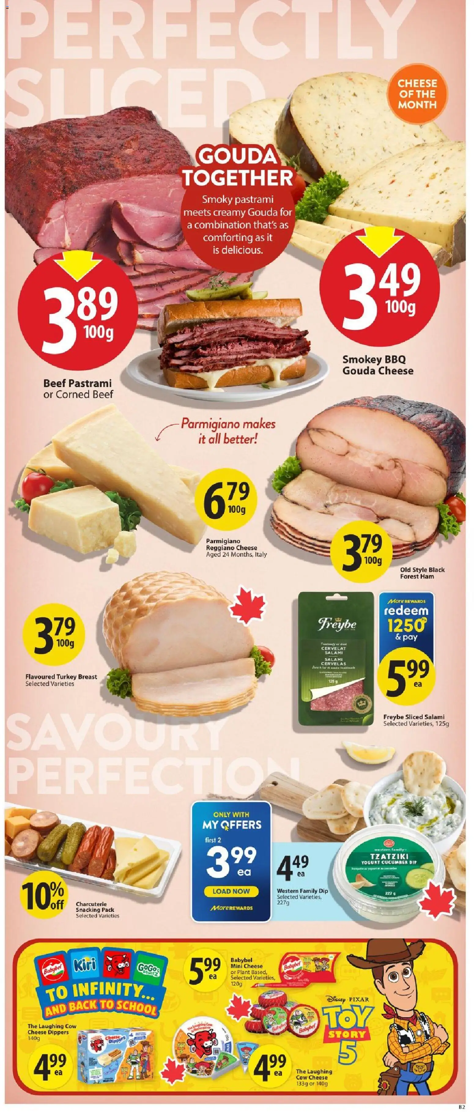 Save on foods flyer valid from Sep 10, 2026 | Page: 13 | Products: Slicer, Turkey breast, Ham, Gouda cheese