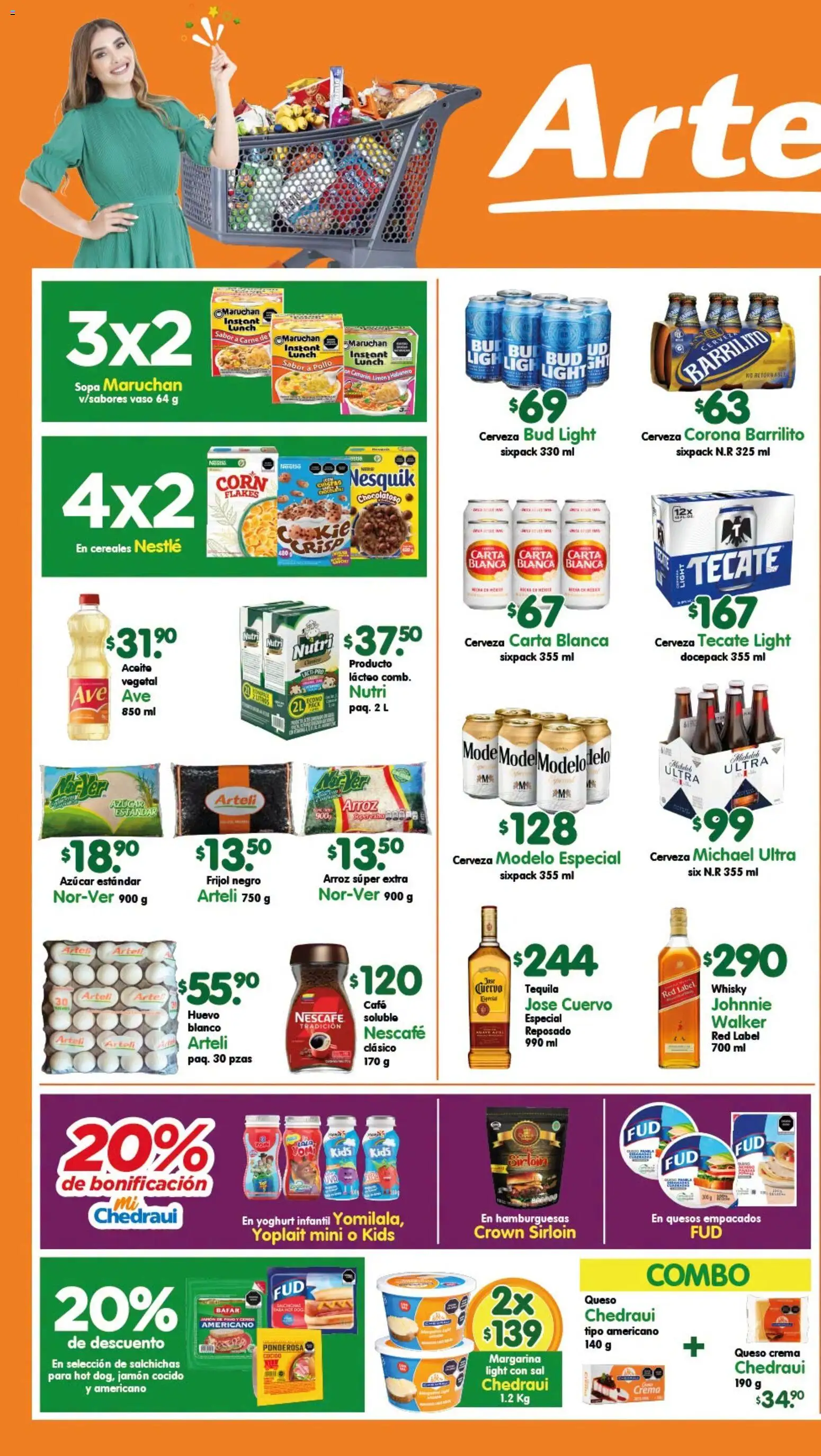 Nuevas ofertas de Arteli válidas en toda la República Mexicana desde el 18/09/2026. ¡Encuentra las mejores ofertas en Arteli folleto Valles! | Página: 1 | Productos: Pollo, Jamón cocido, Azúcar, Huevo