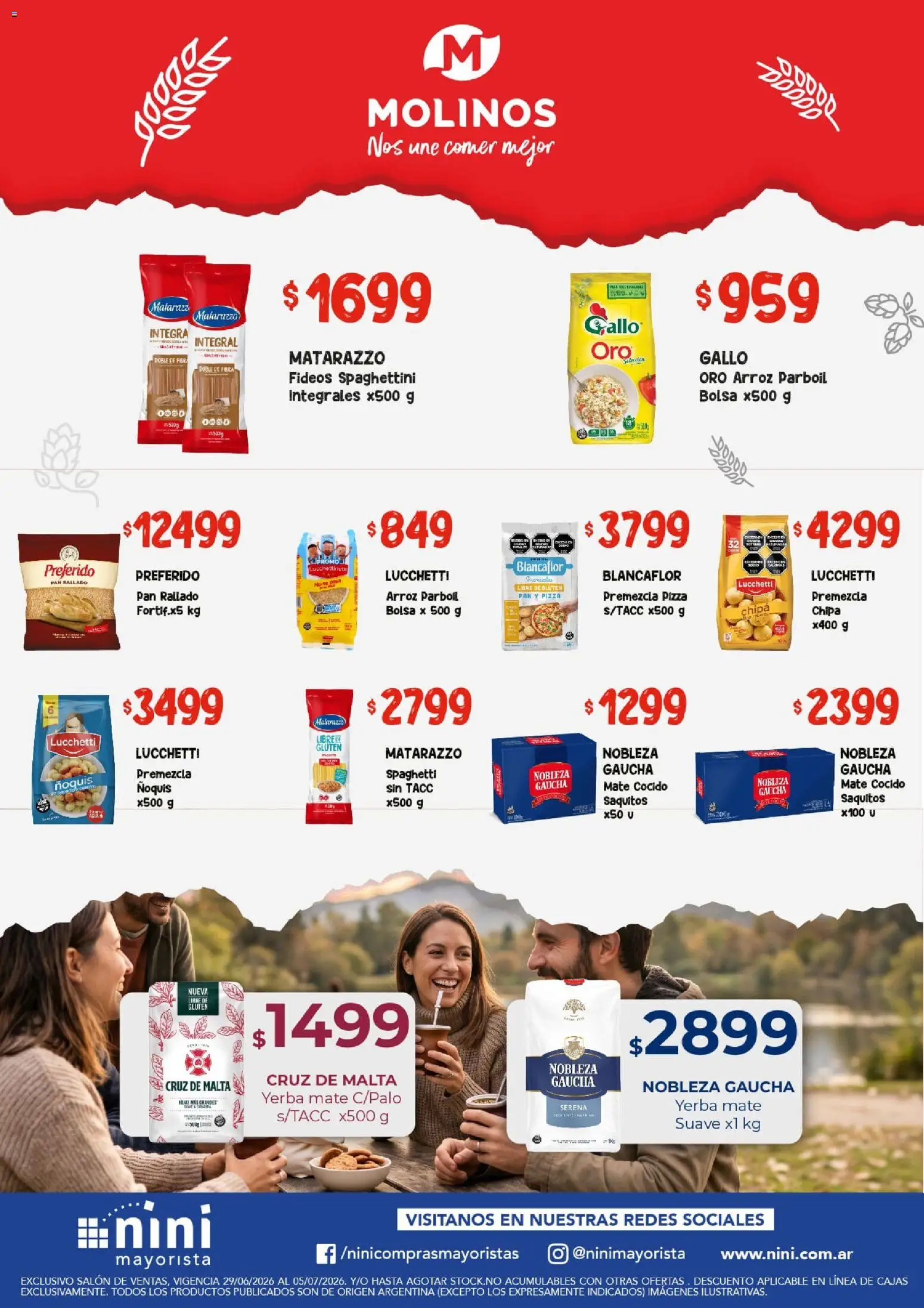 NINI Mayorista ofertas │ válido desde el 29/06/2026 | Página: 1 | Productos: Bolsa, Yerba, Arroz, Fideos