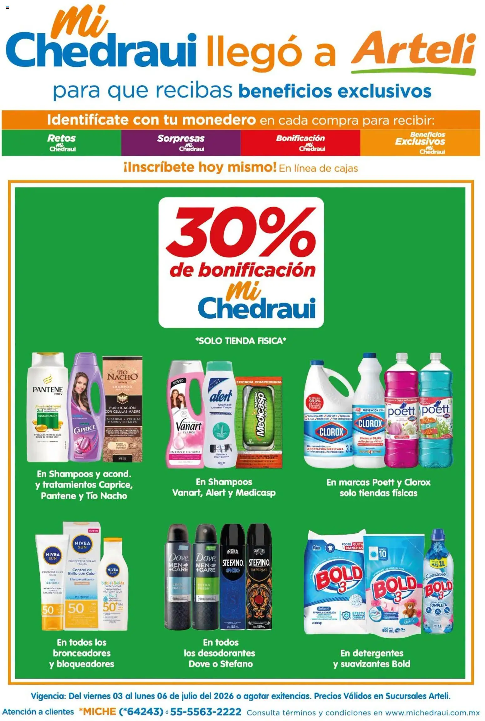 Nuevas ofertas de Arteli válidas en toda la República Mexicana desde el 03/07/2026. ¡Encuentra las mejores ofertas en Arteli folleto MiChedraui! | Página: 1 | Productos: Crema, Monedero, Huevo, Brillo