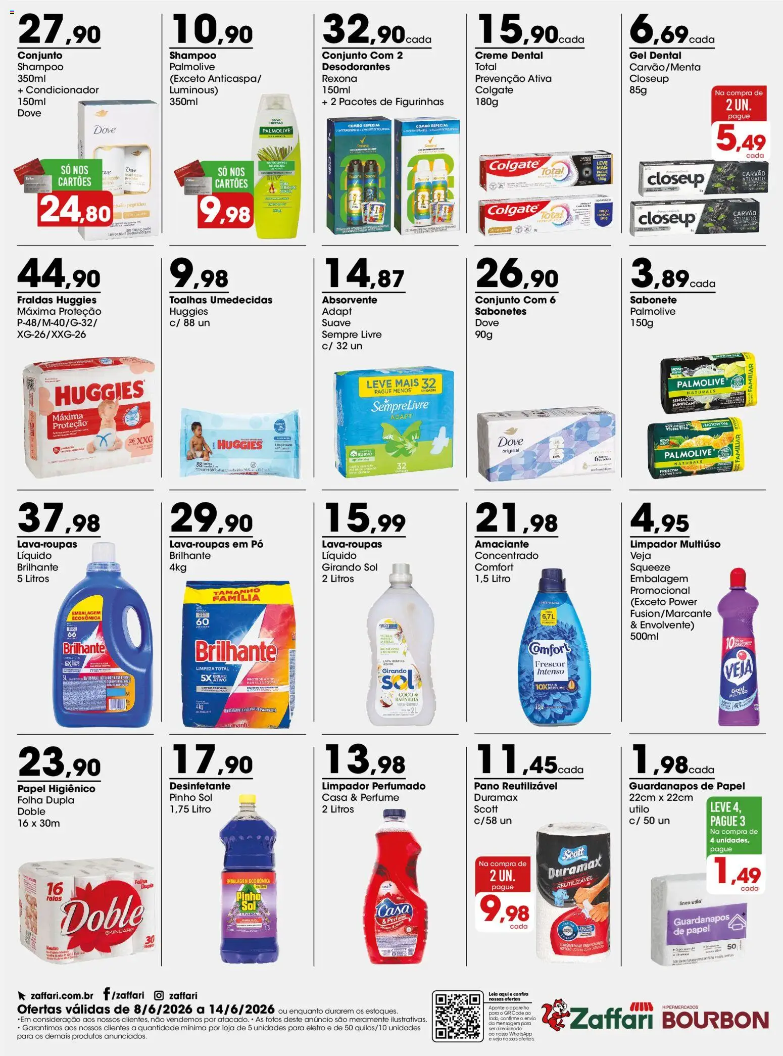 Zaffari Folheto - válido de 08.06.2026 | Página: 4 | Produtos: Coco, Shampoo, Limpador multiuso, Rexona