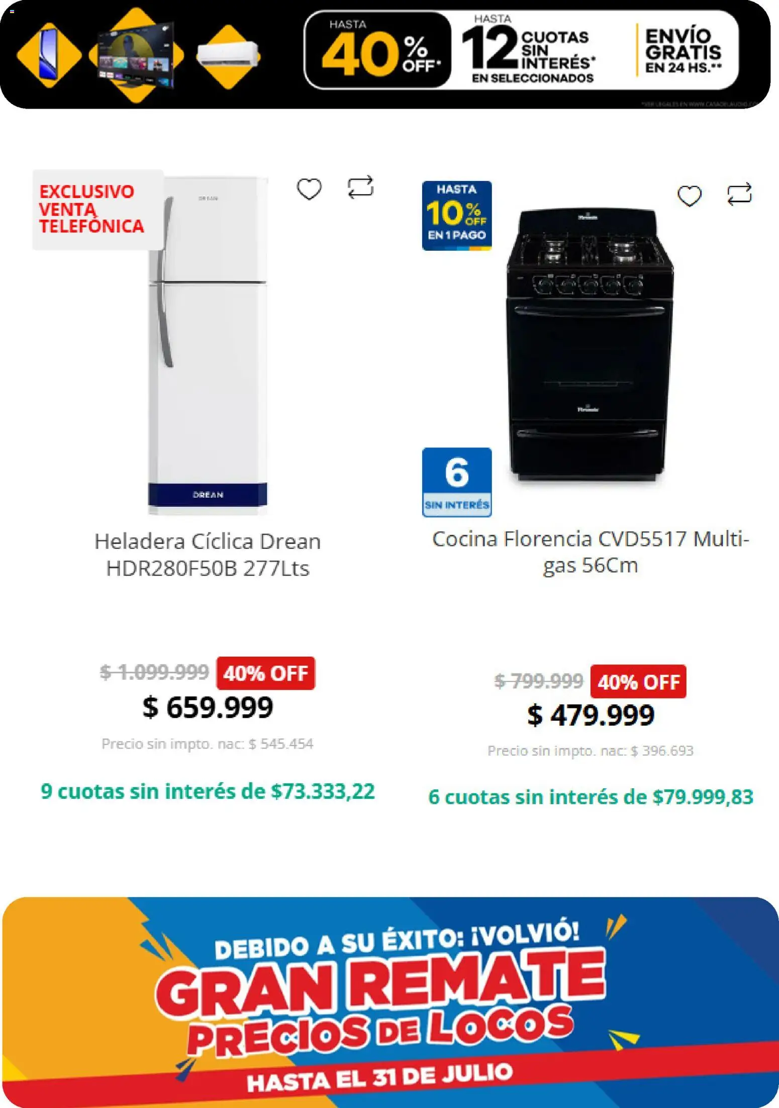Casa del Audio - electro- week │ válido desde el 27/07/2026 | Página: 3 | Productos: Cocina, Heladera