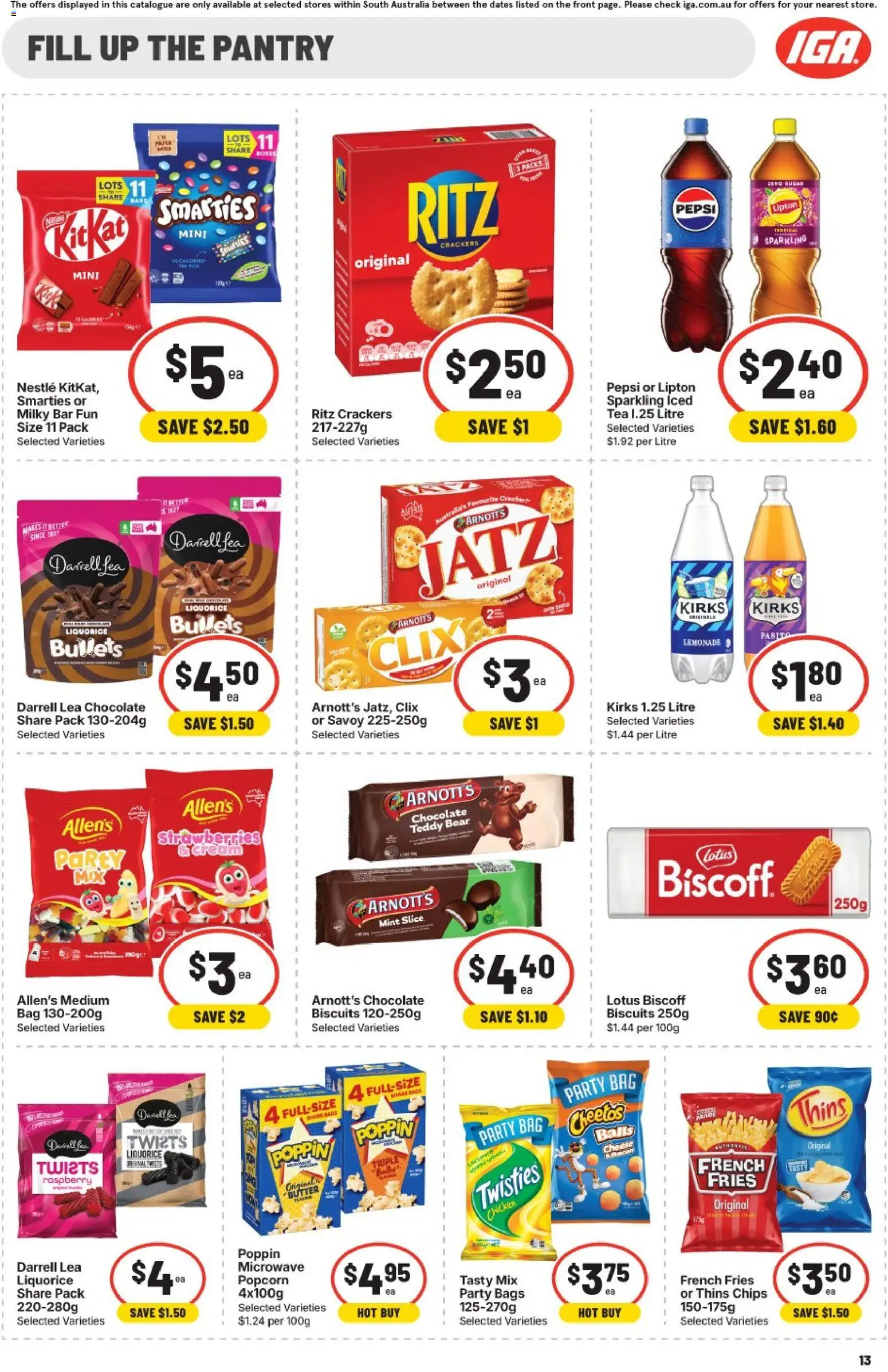 IGA catalogue - valid from 30/09/2026 | Page: 9 | Products: Tea, Biscuits, Popcorn, French fries