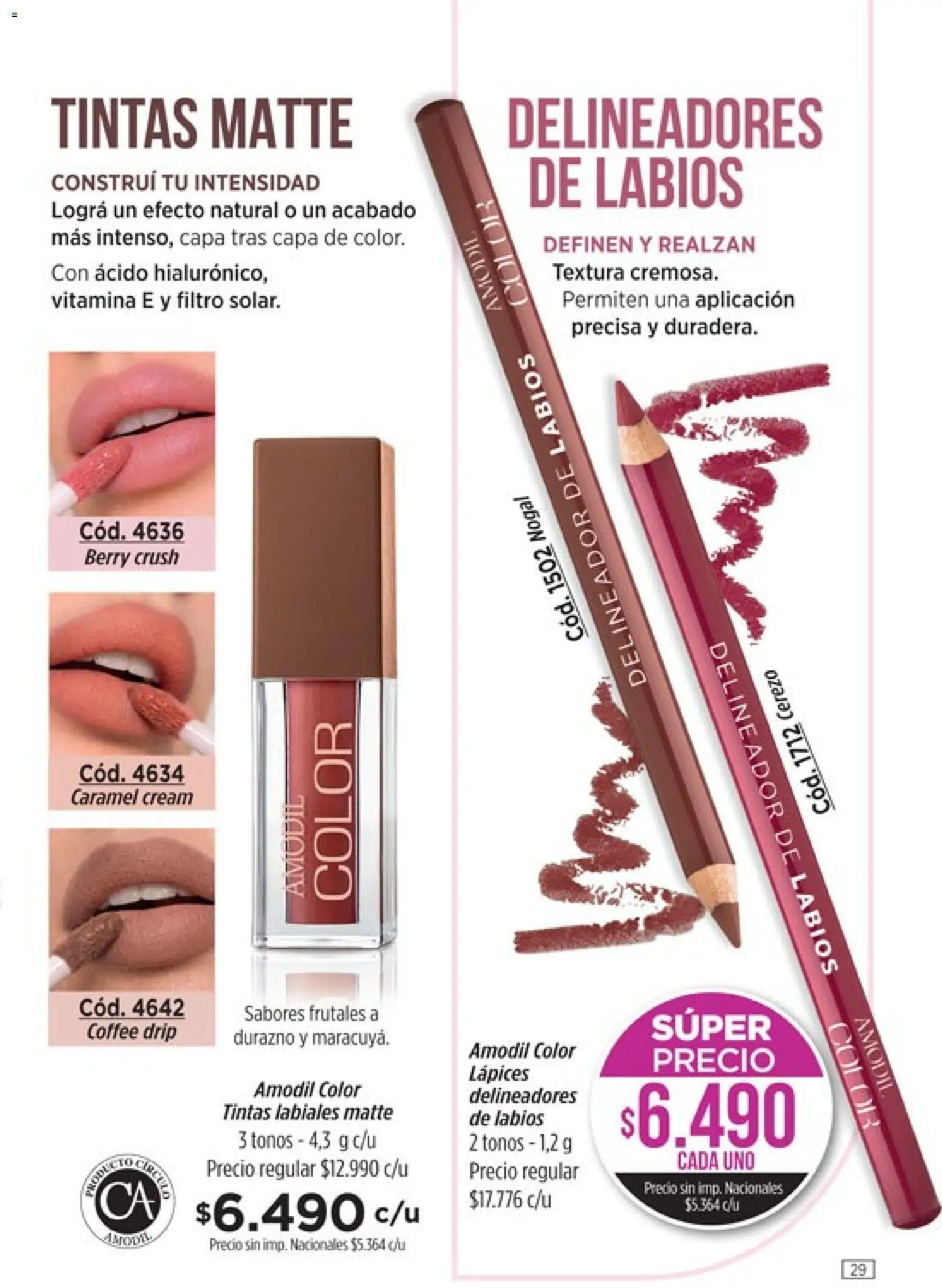 Catálogo Amodil Campaña 12 │ válido desde el 30/06/2026 | Página: 29 | Productos: Durazno, Delineador