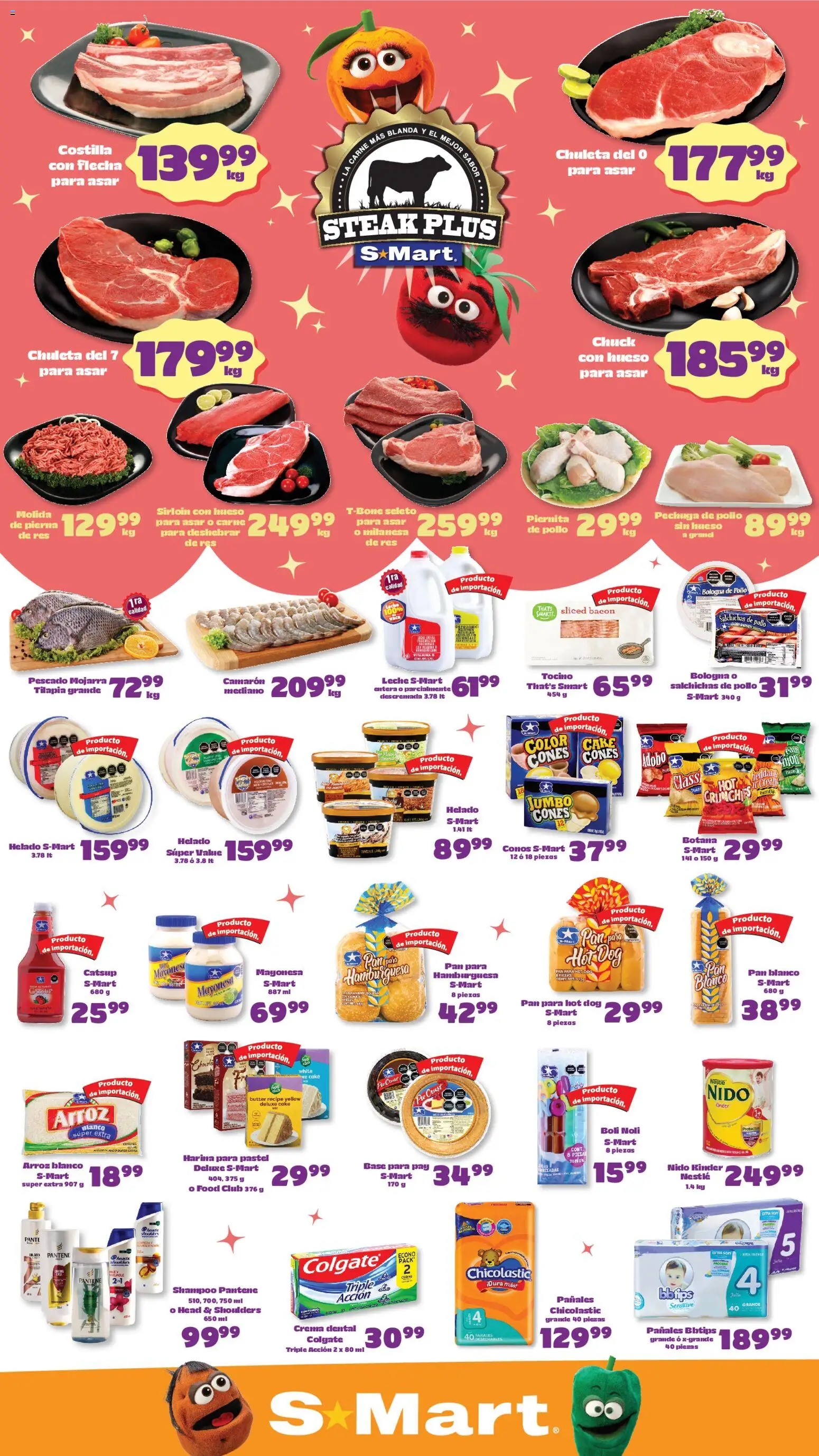 Nuevas ofertas de S-Mart válidas en toda la República Mexicana desde el 01.05.2026. ¡Encuentra las mejores ofertas en S-Mart folleto Juárez! | Página: 1 | Productos: Pollo, Leche, Arroz, Helado