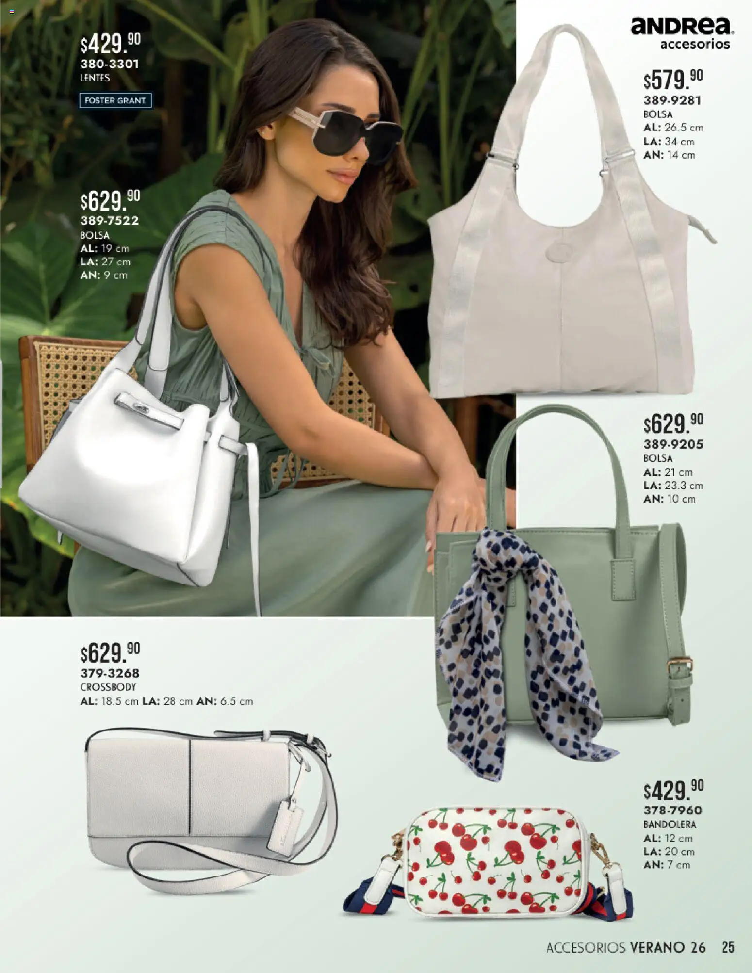 Nuevas ofertas de Andrea válidas en toda la República Mexicana desde el 24/05/2026. ¡Encuentra las mejores ofertas en Andrea catálogo Accesorios para todos! | Página: 25 | Productos: Lentes, Bolsa