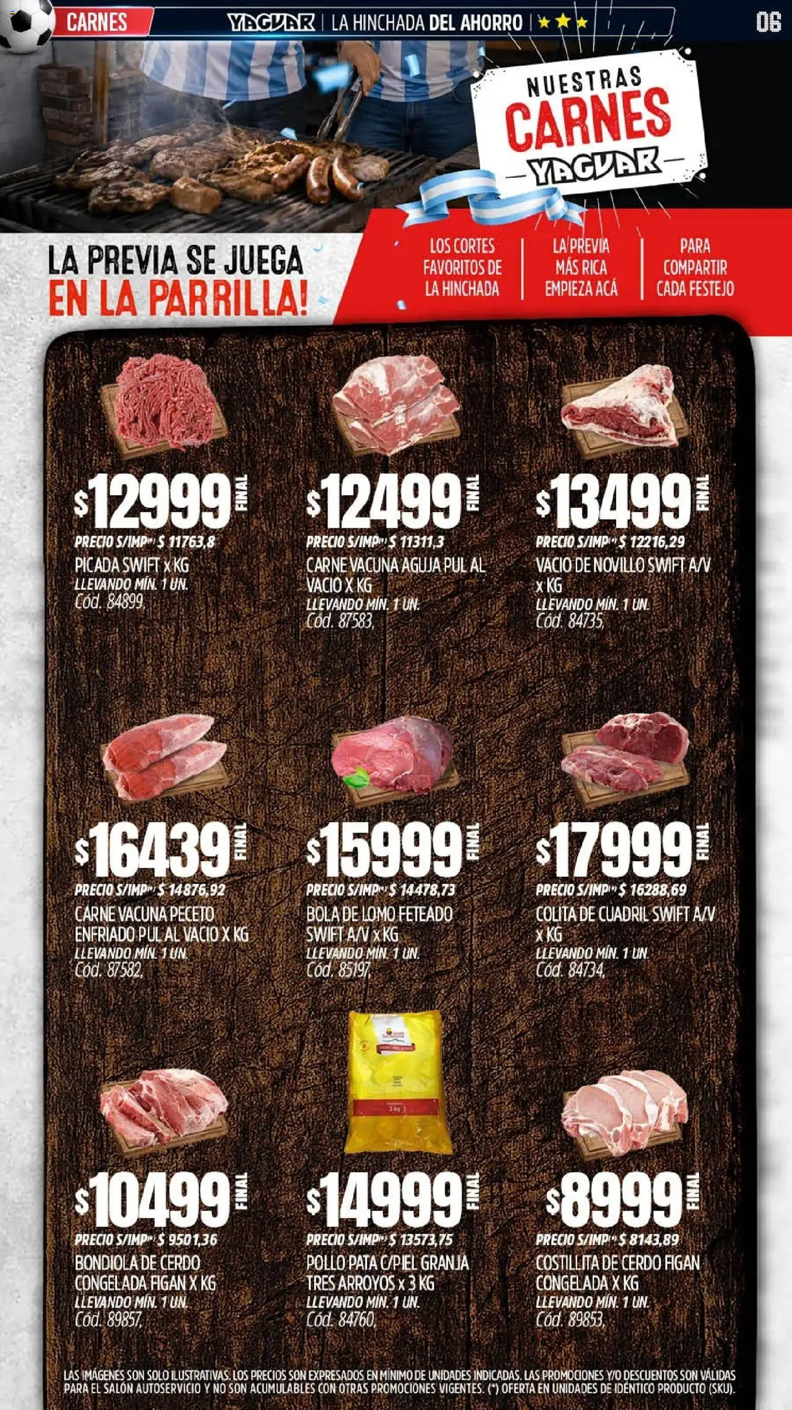 Yaguar - Oferta Semanal Santa Fé │ válido desde el 08.06.2026 | Página: 6 | Productos: Juega, Parrilla, Pollo, Cerdo