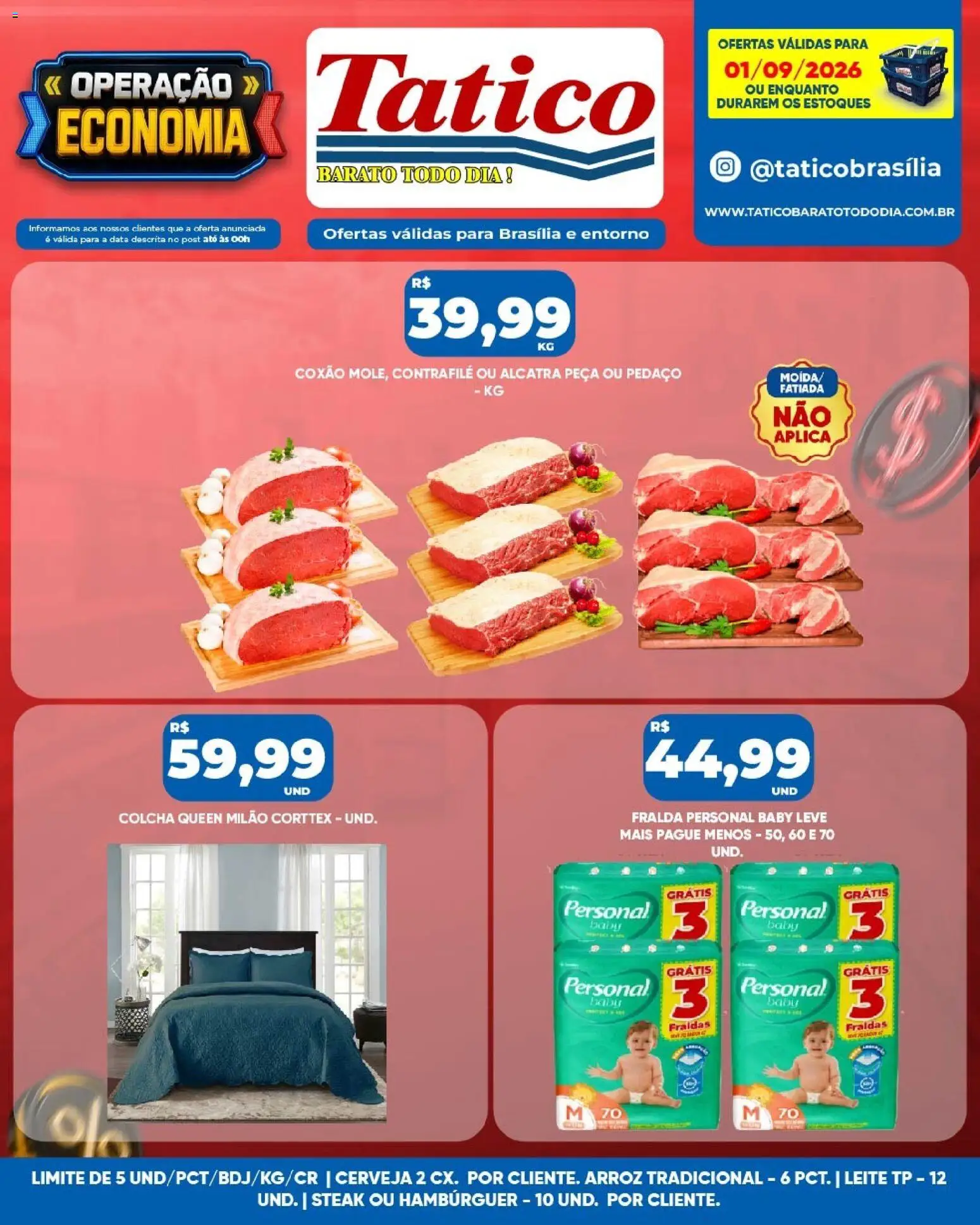 Tatico Folheto - válido de 01/09/2026 | Página: 14 | Produtos: Steak, Alcatra, Cerveja, Arroz