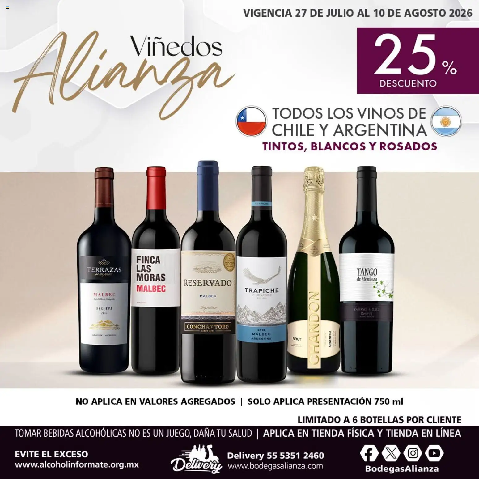 Nuevas ofertas de Bodegas Alianza válidas en toda la República Mexicana desde el 27/07/2026. ¡Encuentra las mejores ofertas en Bodegas Alianza catálogo Viñedos Alianza! | Página: 2