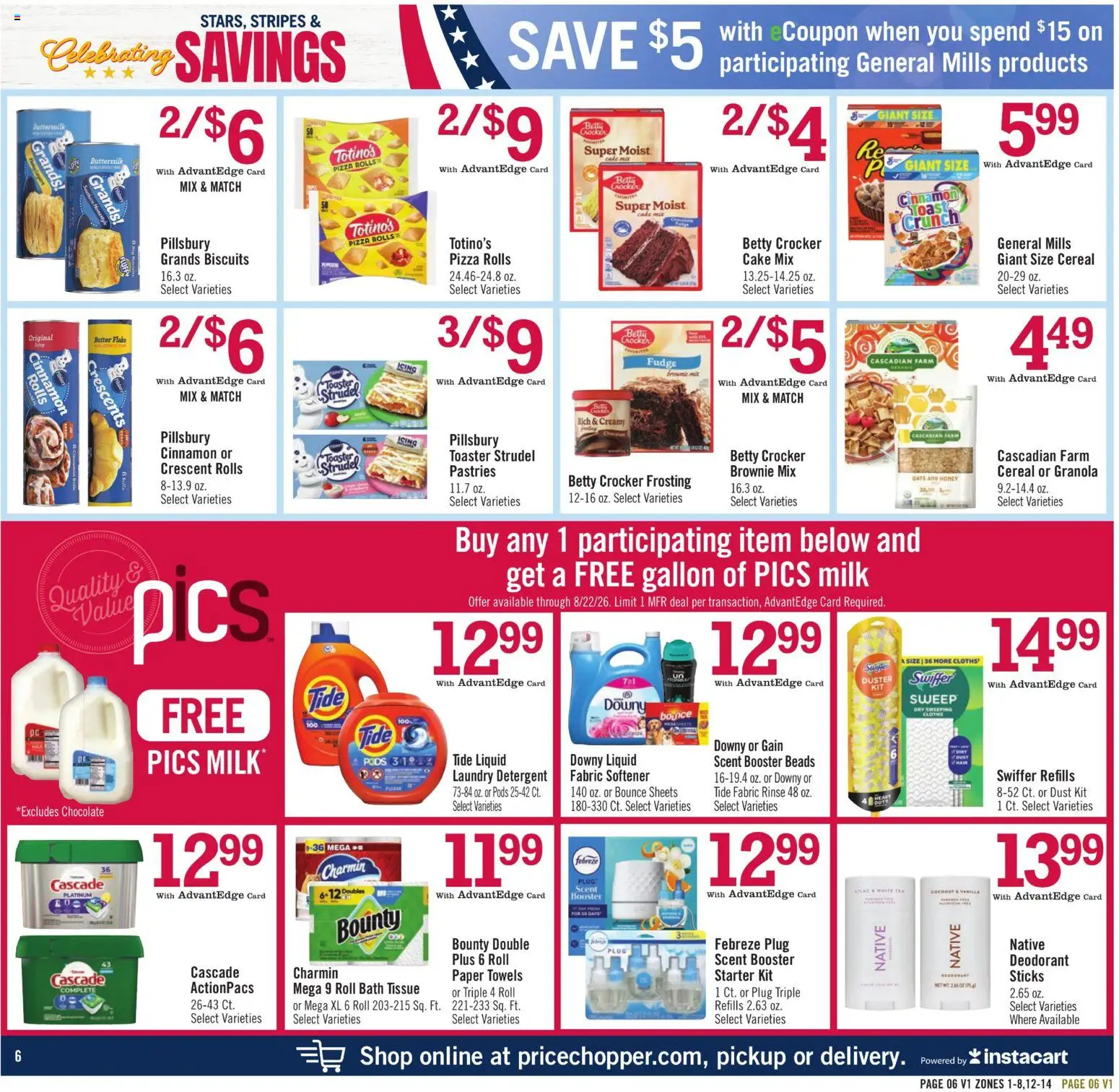 Price Chopper Weekly Ad - valid from 08/16/2026 | Page: 6 | Products: Laundry detergent, Fabric softener, Cake, Vanilla