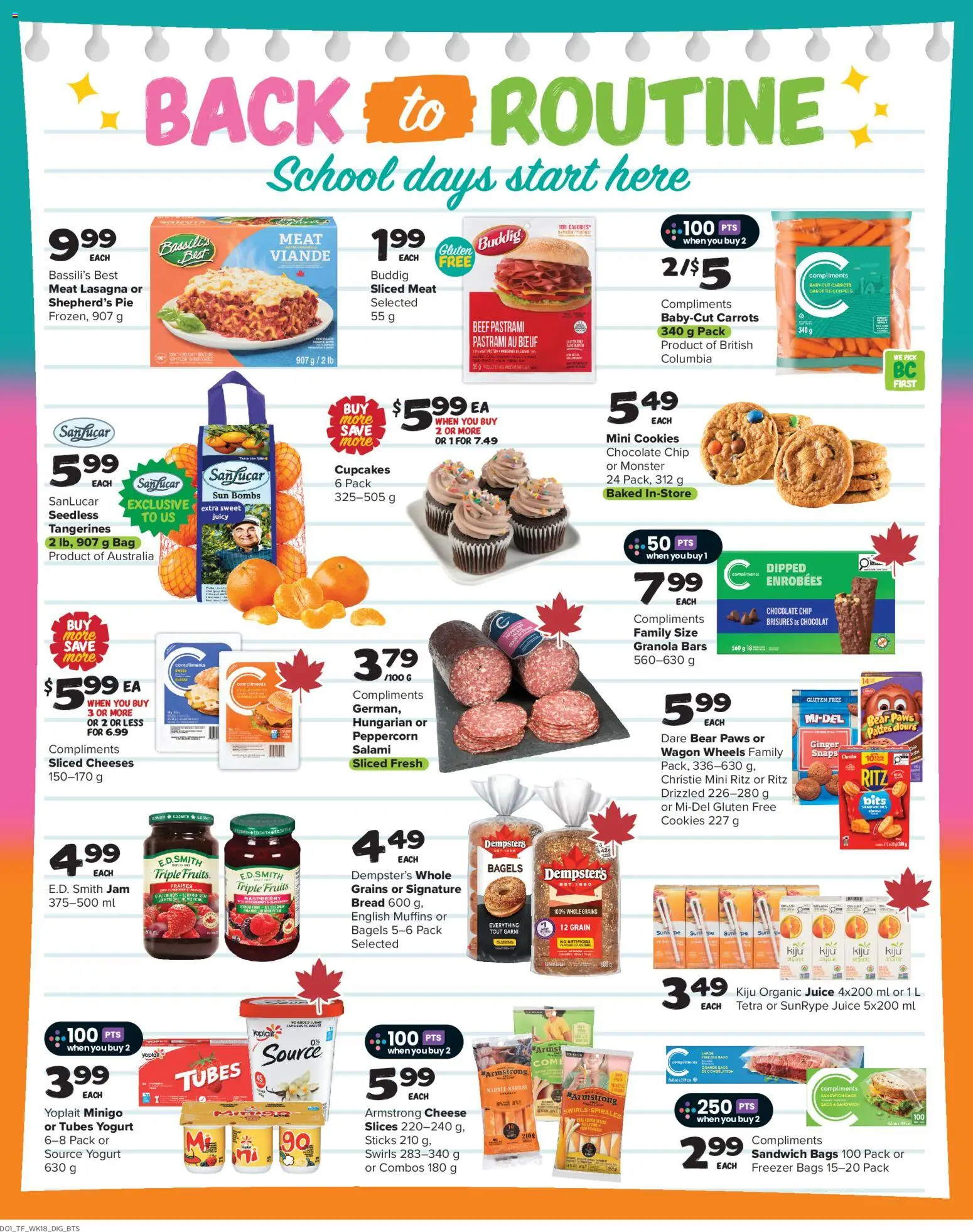 Thrifty Foods flyer valid from Aug 27, 2026 | Page: 9 | Products: Ginger, Cheese, Bread, Juice
