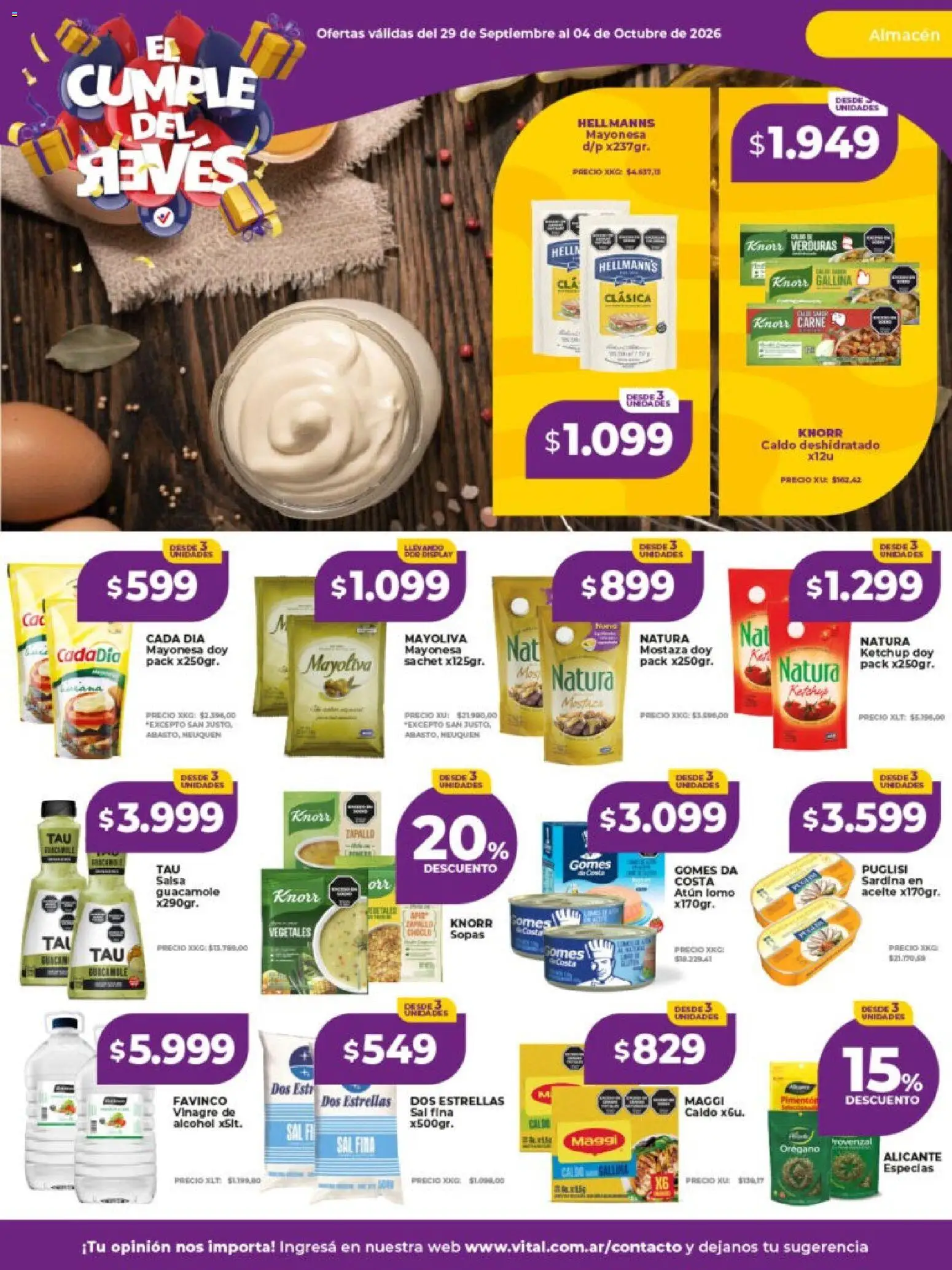 Vital - Ofertas │ válido desde el 29/09/2026 | Página: 18 | Productos: Especias, Mayonesa, Carne, Orégano