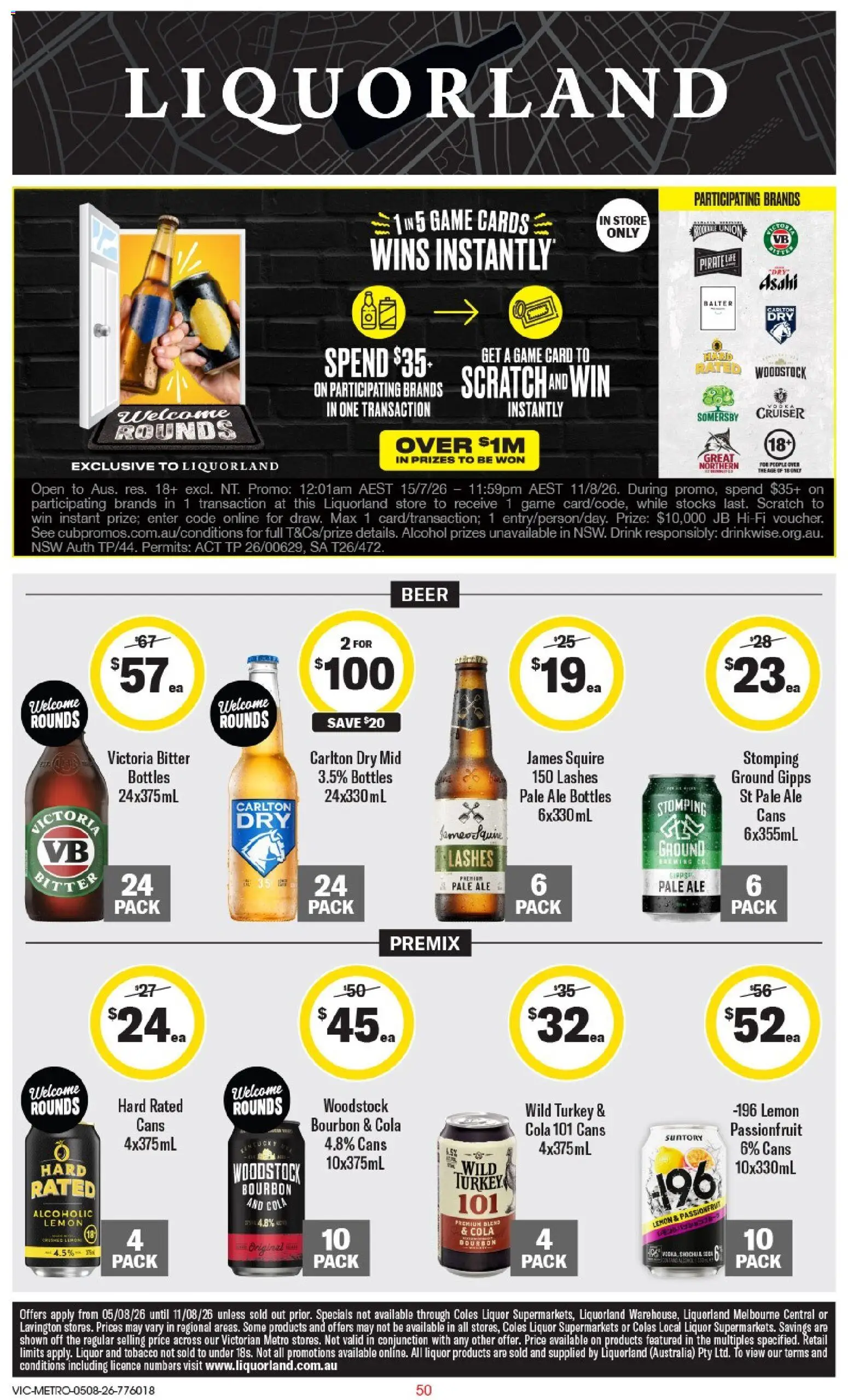 Coles catalogue - valid from 05/08/2026 | Page: 50 | Products: Beer, Passionfruit, Lemon, Turkey