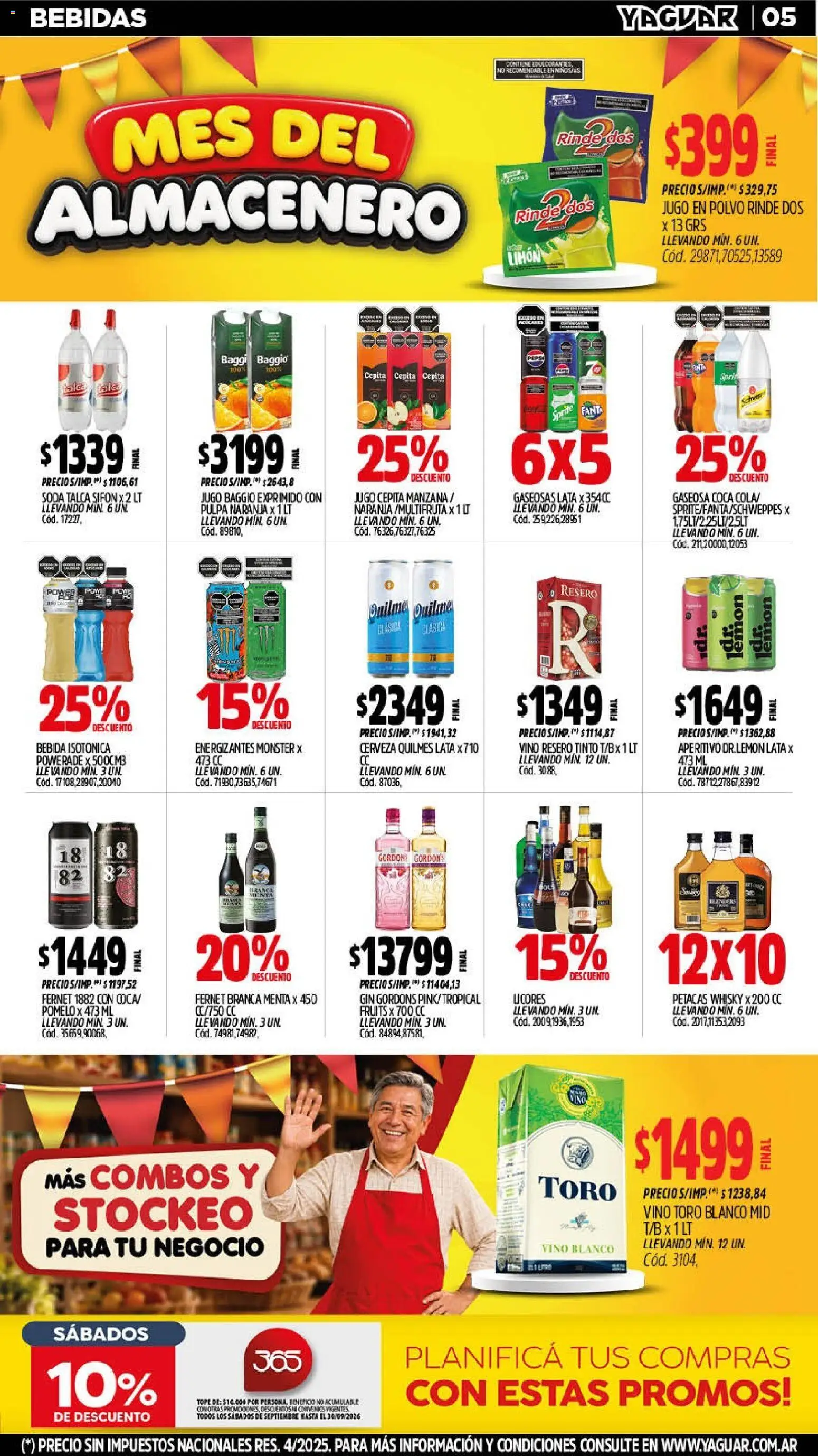 Yaguar - Oferta Semanal San Juan │ válido desde el 14/09/2026 | Página: 5 | Productos: Bebida isotónica, Vino blanco, Polvo, Pomelo