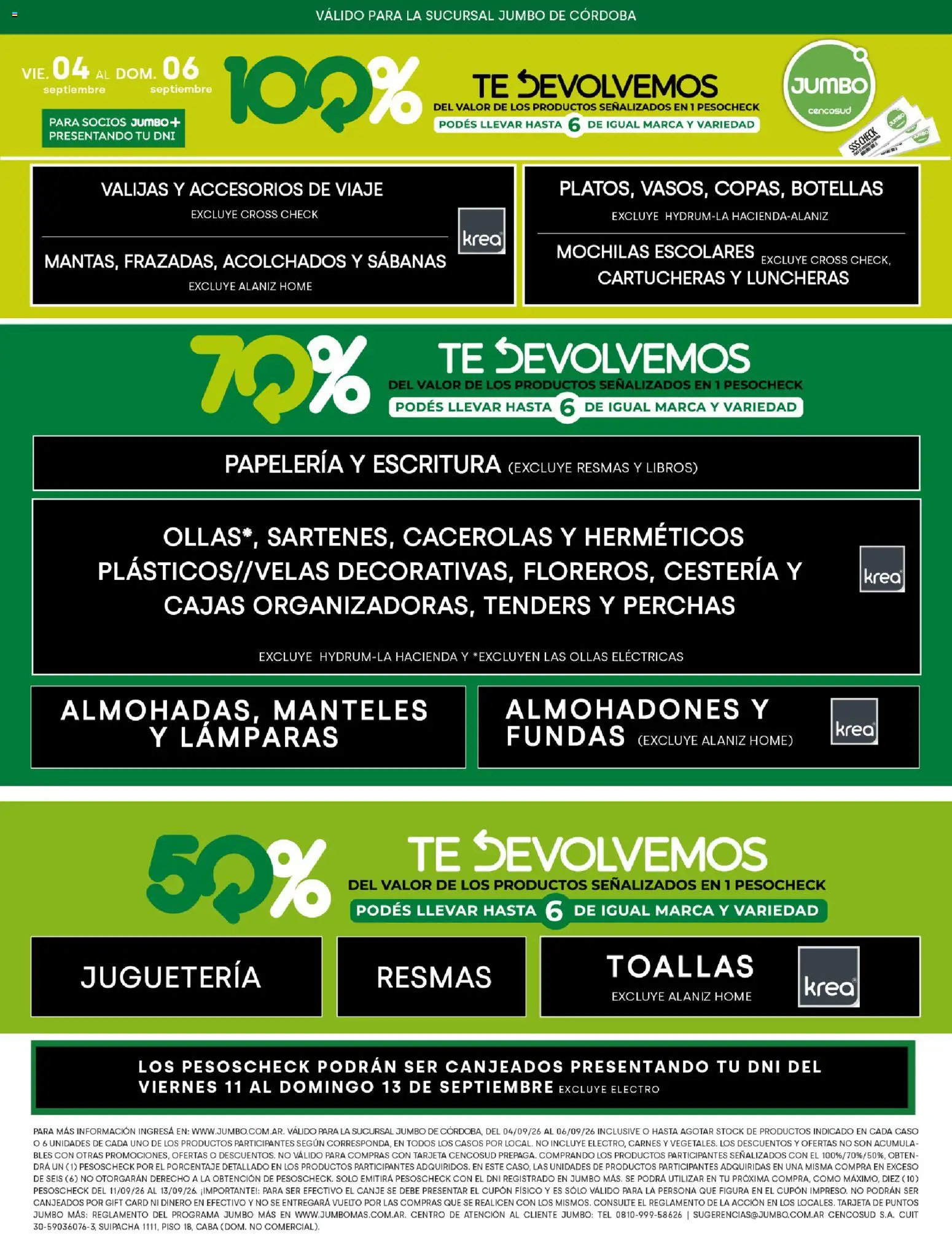 Jumbo - Córdoba | Jumbo al 100 │ válido desde el 04/09/2026 | Página: 5 | Productos: Libros, Sabanas, Toallas, Té