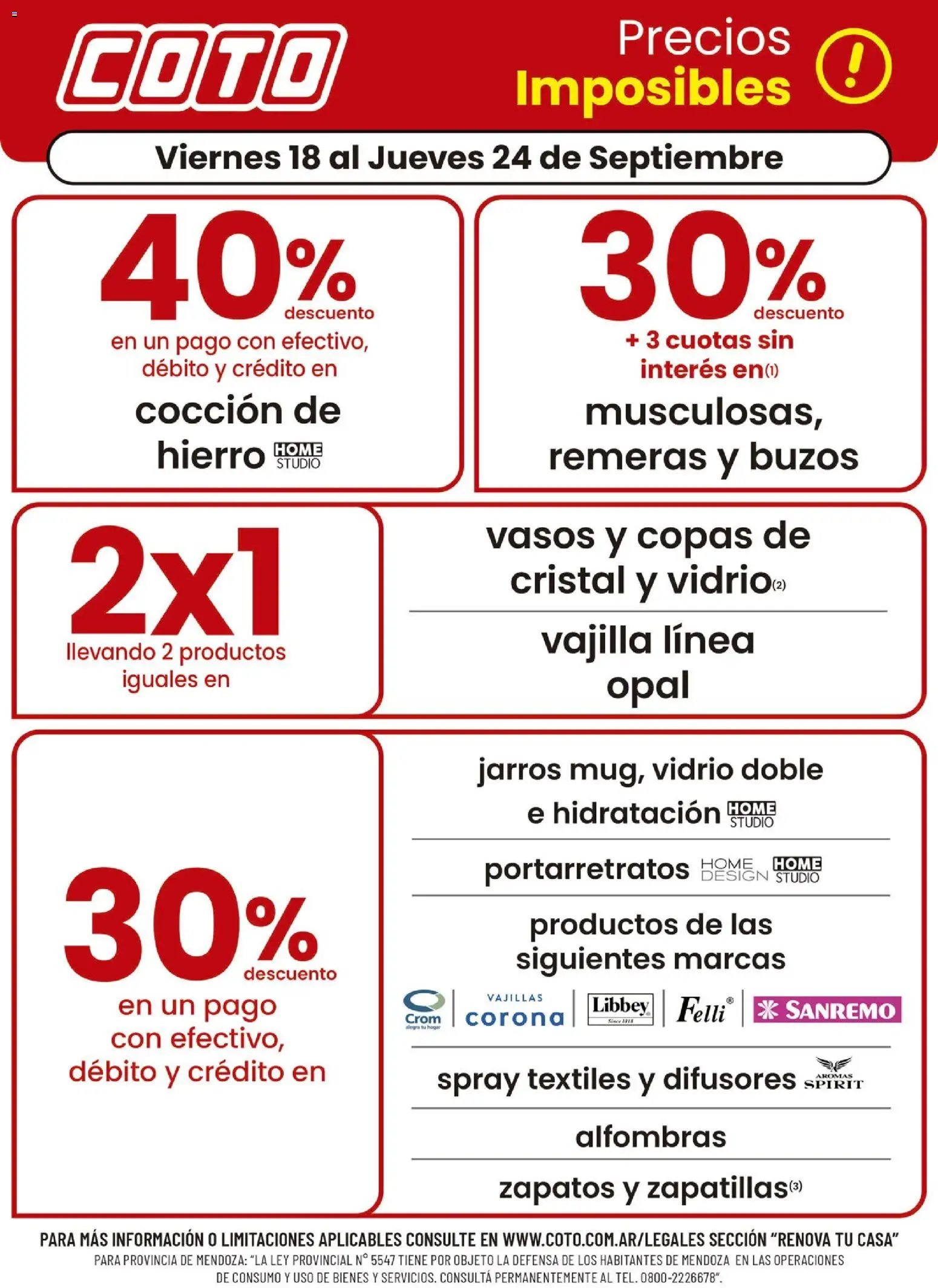 Coto - Renova Clases │ válido desde el 18/09/2026 | Página: 1 | Productos: Zapatos, Vajilla, Zapatillas, Portarretratos