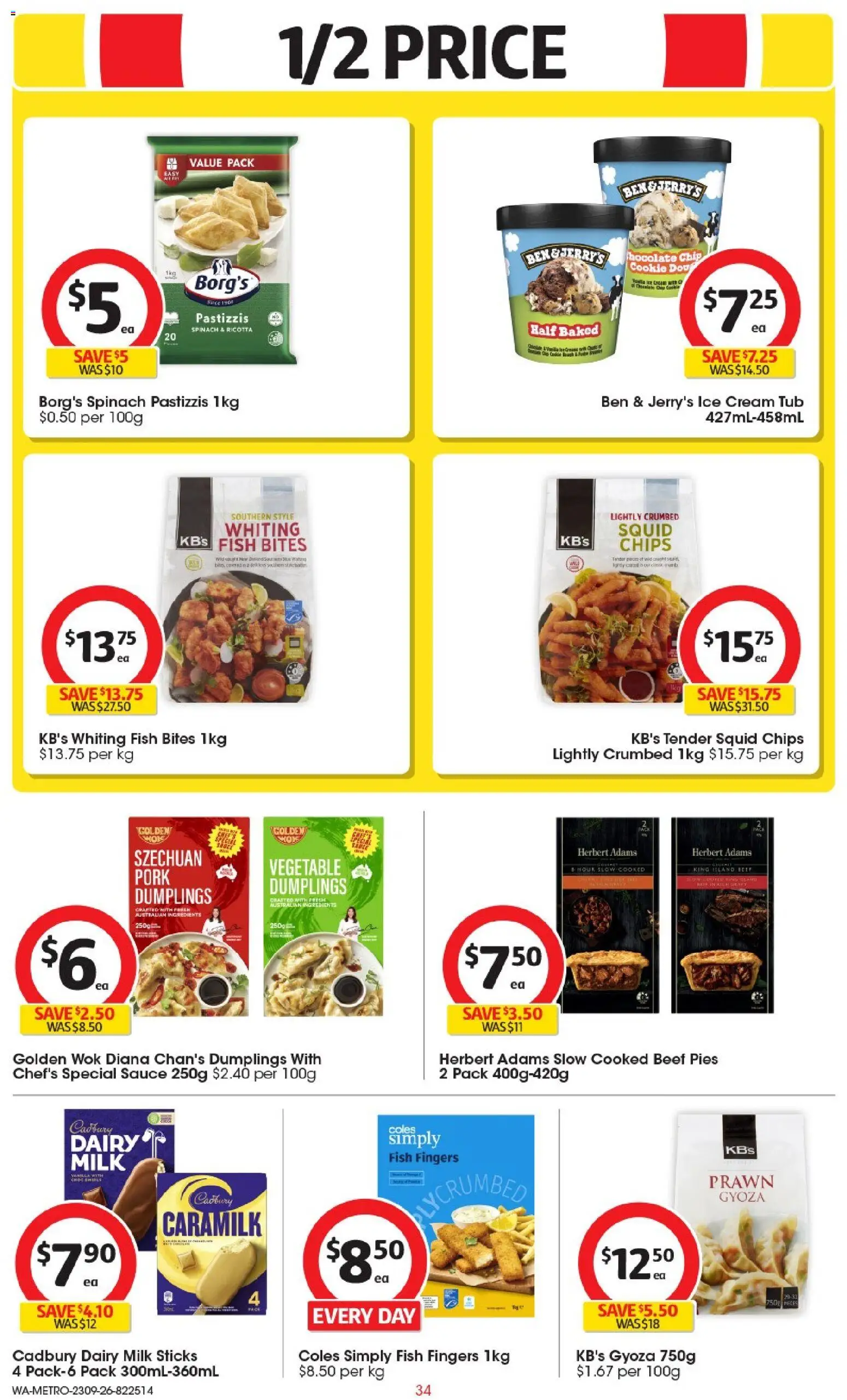 Coles catalogue - valid from 23/09/2026 | Page: 34 | Products: Ingredients, Chips, Ben & Jerry’s ice cream, Fish fingers