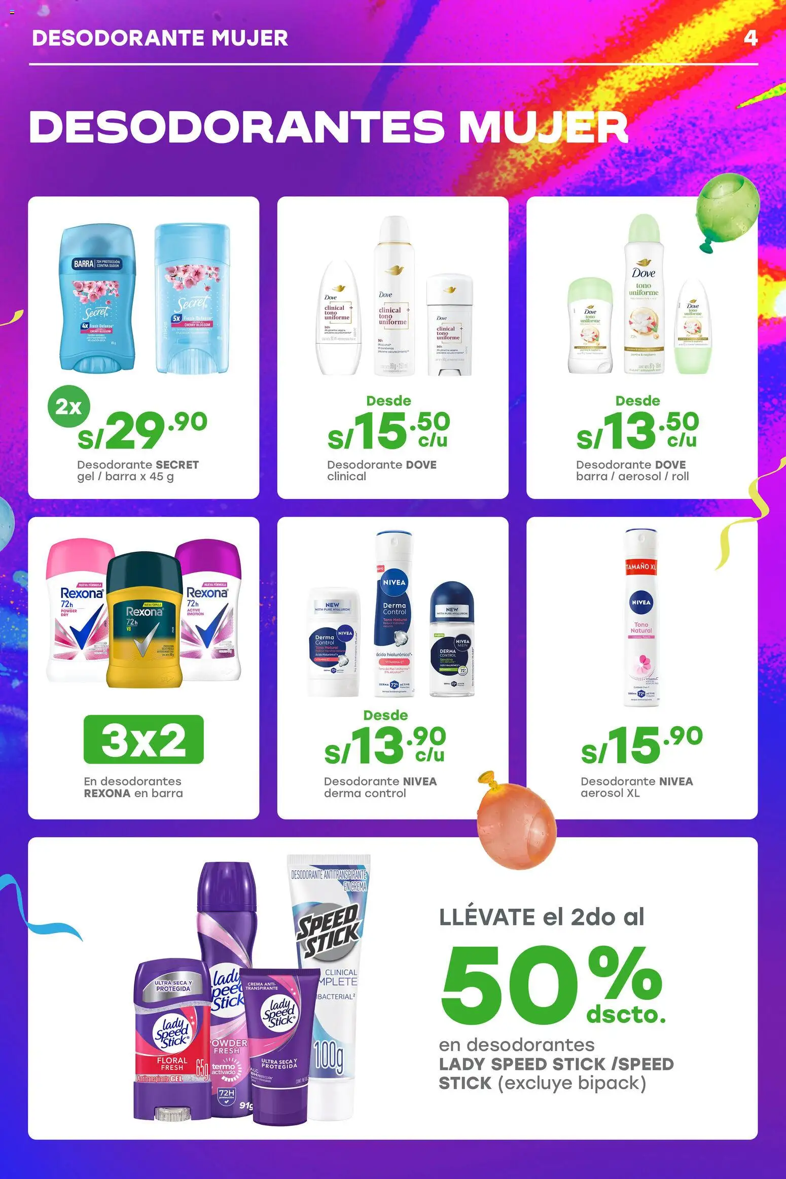 Catálogo Tottus válido desde 18/02/2026 | Página: 4 | Productos: Desodorante, Antitranspirante, Crema, Puré