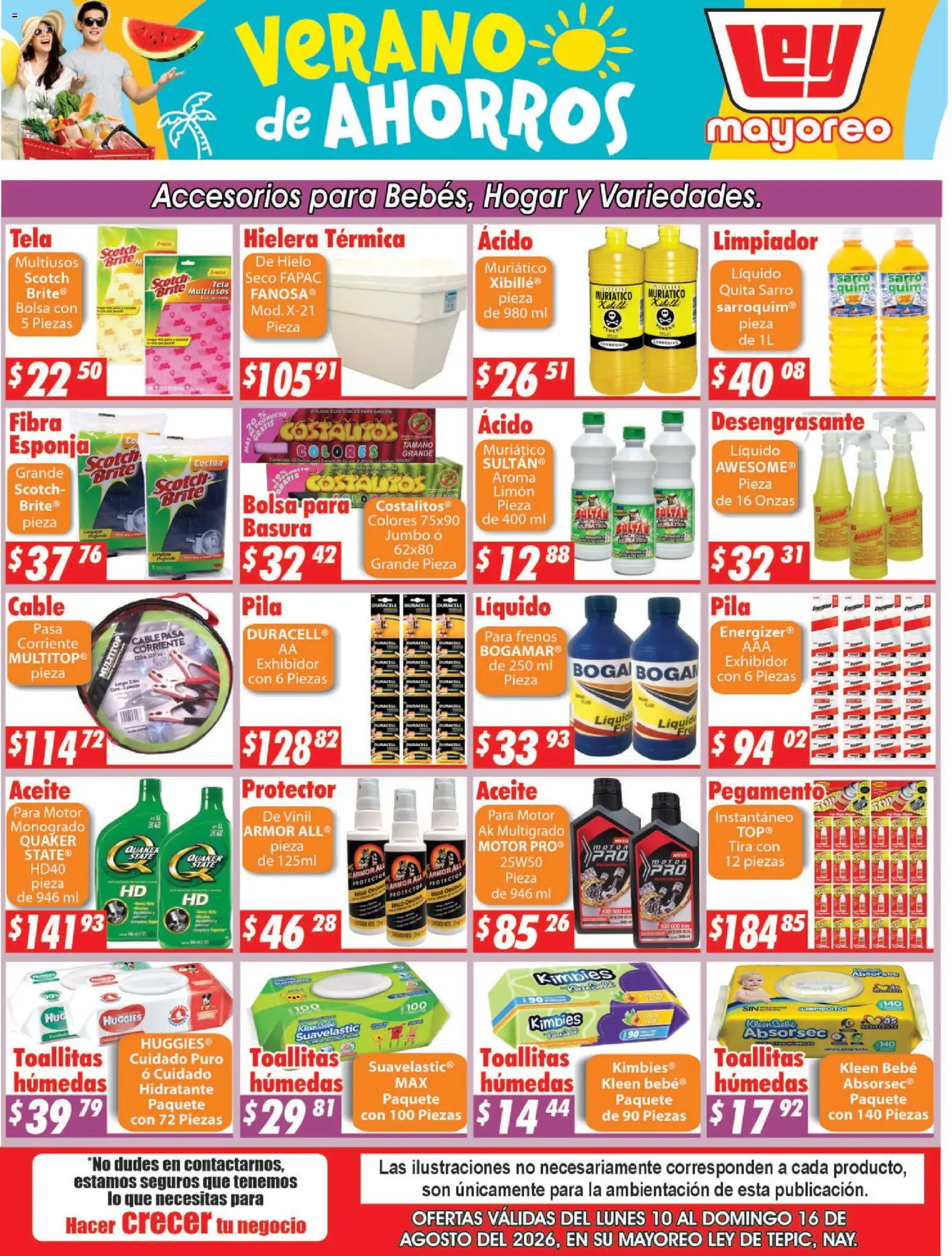 Nuevas ofertas de Casa Ley válidas en toda la República Mexicana desde el 10/08/2026. ¡Encuentra las mejores ofertas en Casa Ley folleto Tepic! | Página: 3 | Productos: Bolsa, Toallitas húmedas, Desengrasante, Hielo
