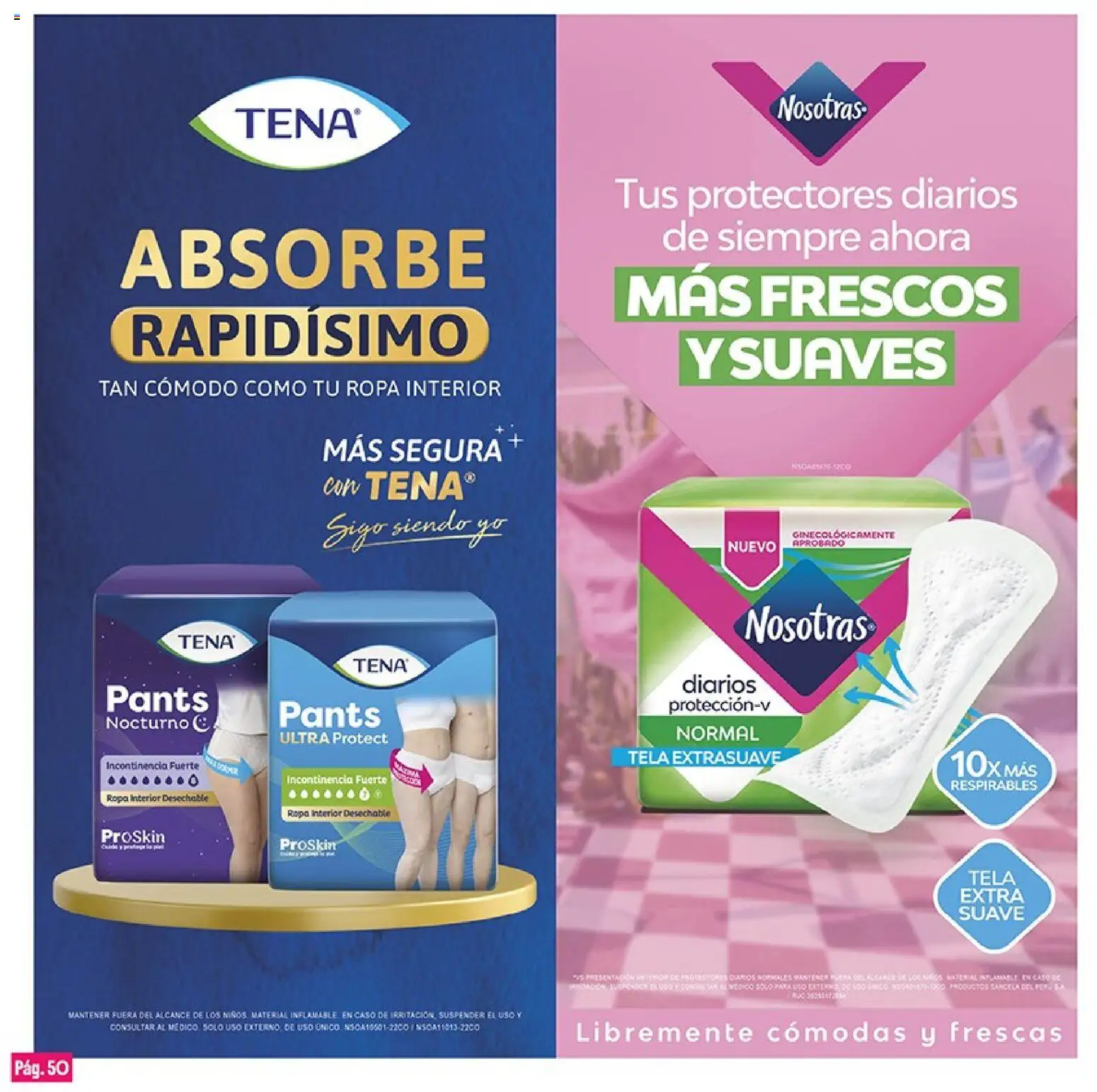 Catálogo Plaza Vea válido desde 01/09/2026 | Página: 50 | Productos: Ropa, Ropa interior, Protectores, Protectores diarios
