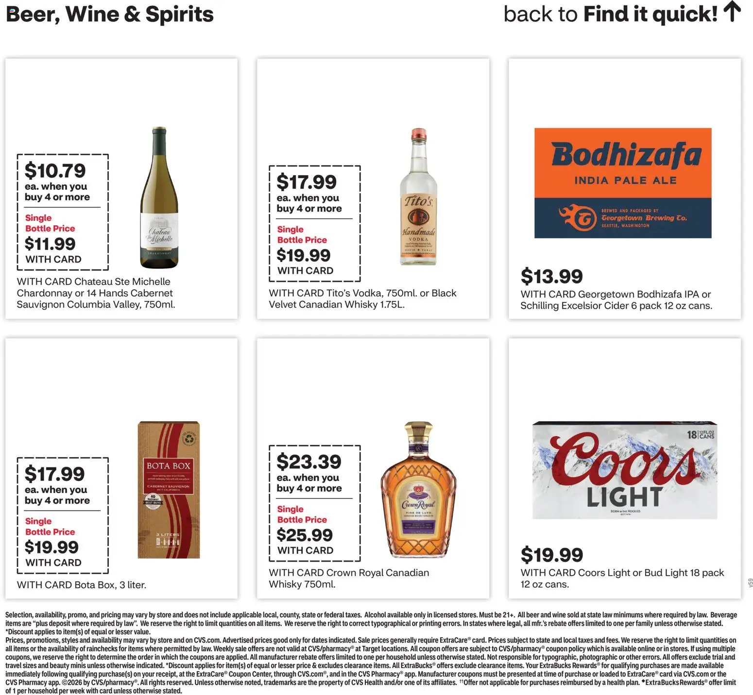 CVS Pharmacy Weekly Ad - WA - valid from 17.05.2026 | Page: 20 | Products: Cider, Box, Wine, Vodka