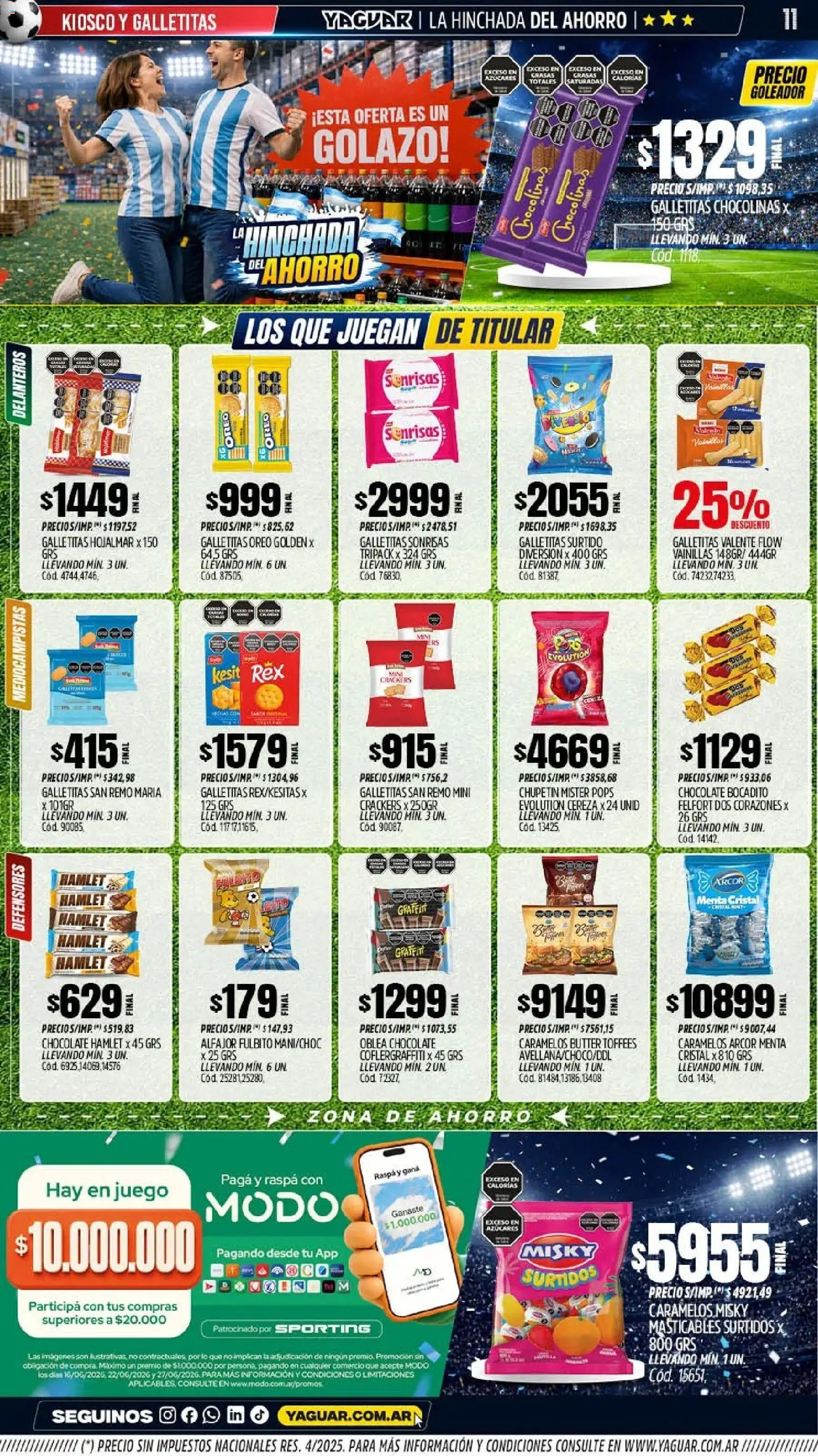 Yaguar - Oferta Semanal Santa Fé │ válido desde el 15.06.2026 | Página: 10 | Productos: Galletitas, Chocolate, Alfajor