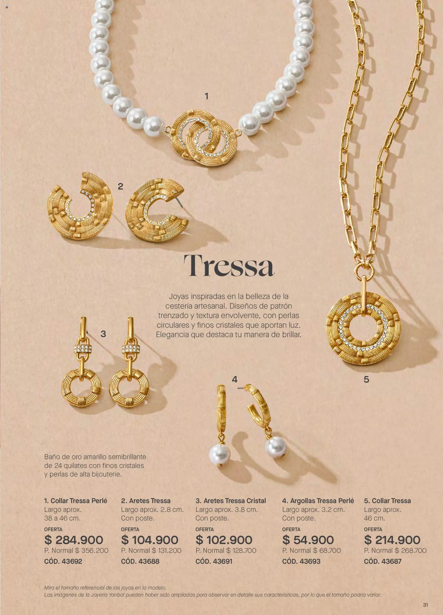 Yanbal revista - valida desde el 18/07/2026 | Página: 31 | Productos: Aretes, Baño, Collar