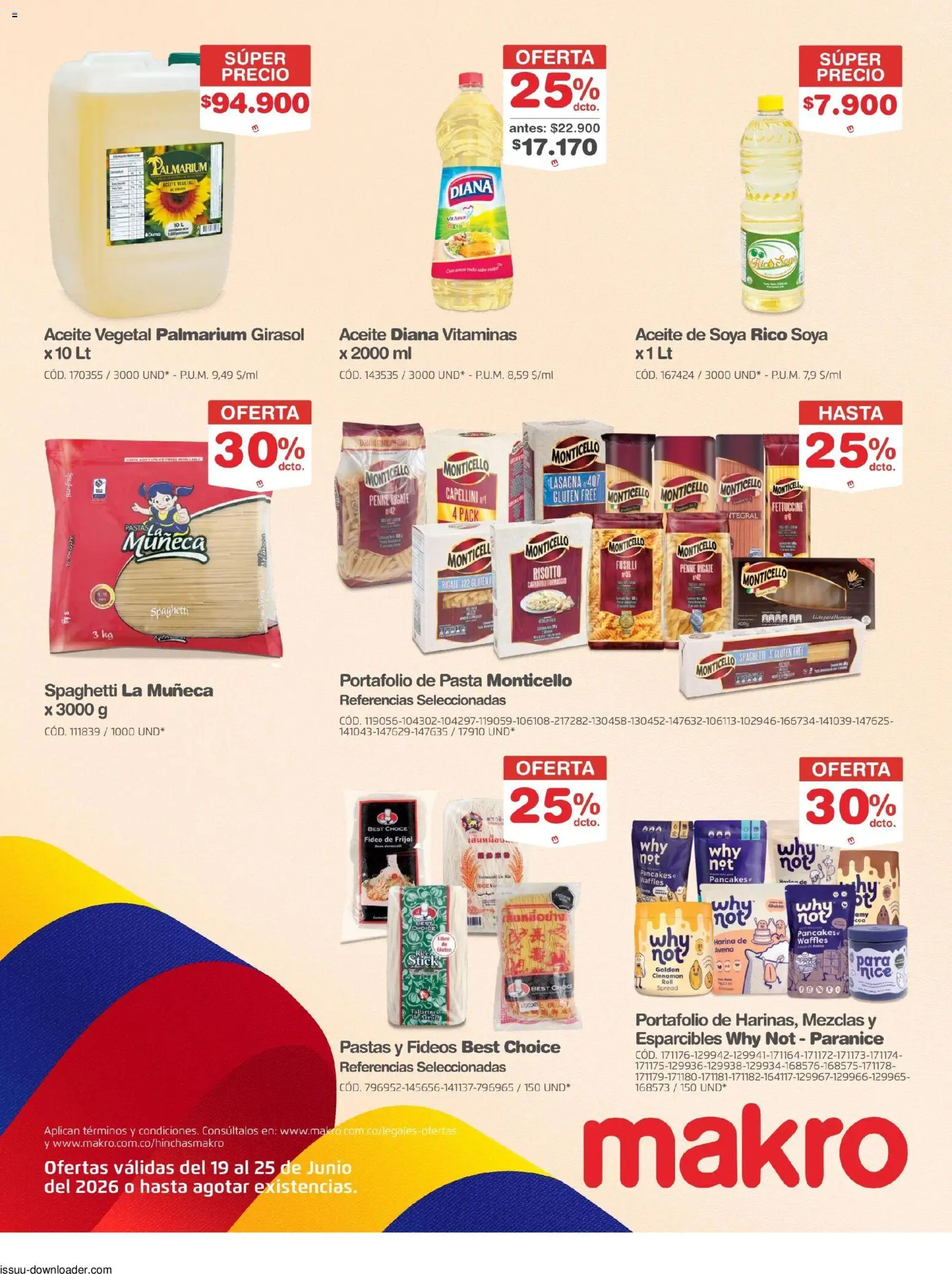 Makro revista - valida desde el 19/06/2026 | Página: 21 | Productos: Fideos, Pasta, Harina, Mermelada