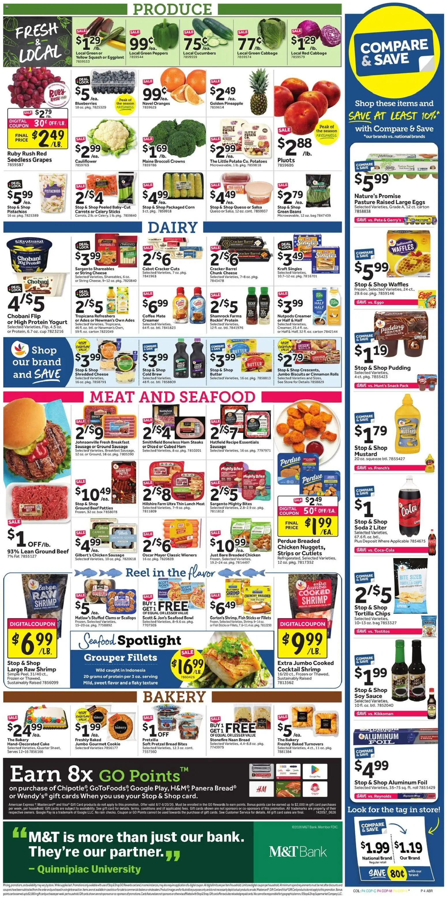 Stop & Shop Weekly Circular - CT - valid from 08/07/2026 | Page: 9 | Products: Oranges, Protein, Pineapple, Cabbage