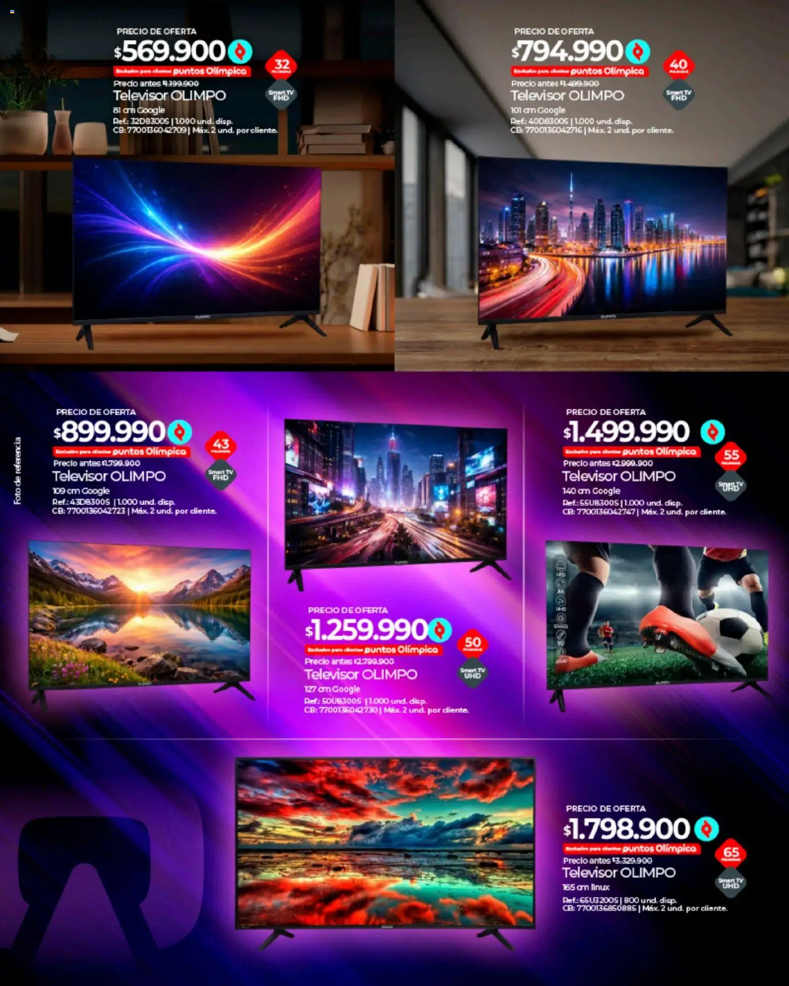 Olímpica revista - valida desde el 09.05.2026 | Página: 3 | Productos: Televisor, Pan
