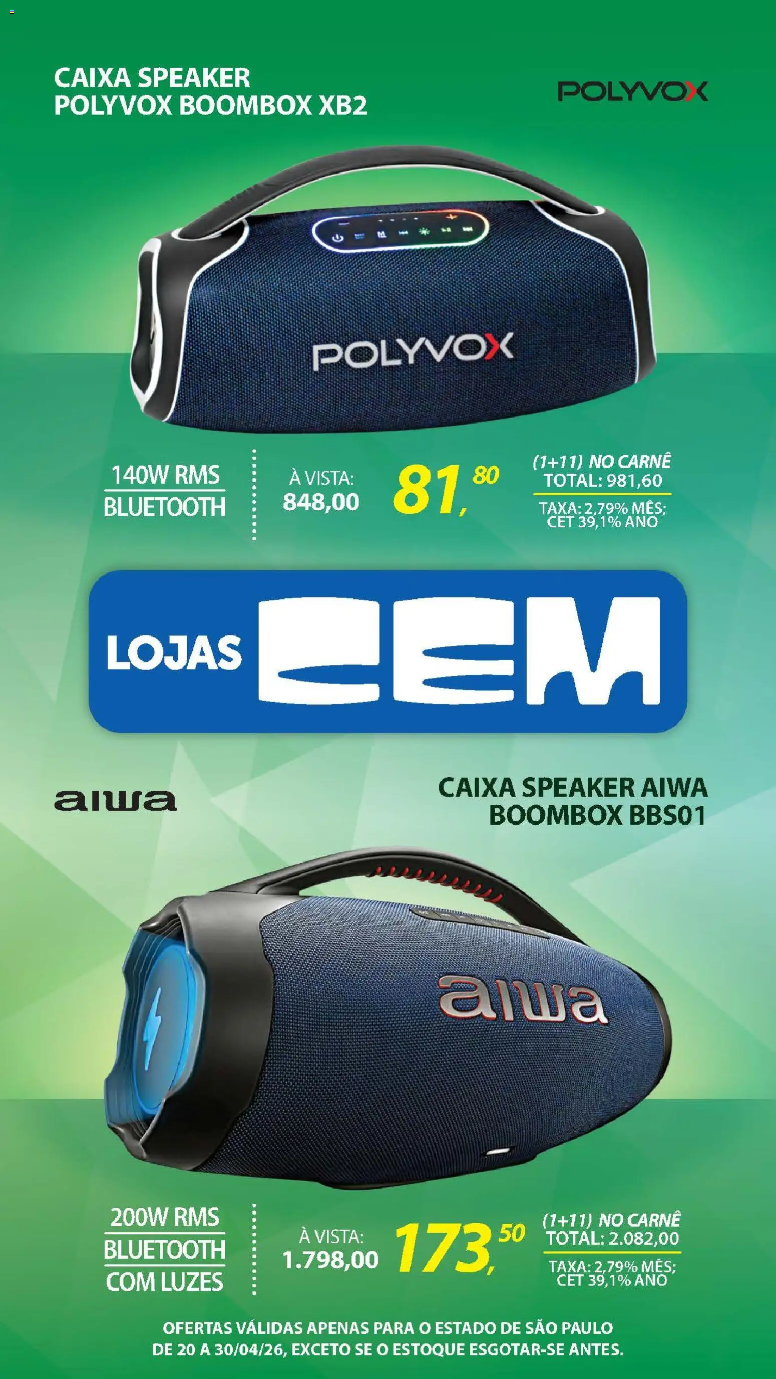 Lojas Cem Folheto - válido de 20.04.2026 | Página: 58 | Produtos: Caixa, Carne