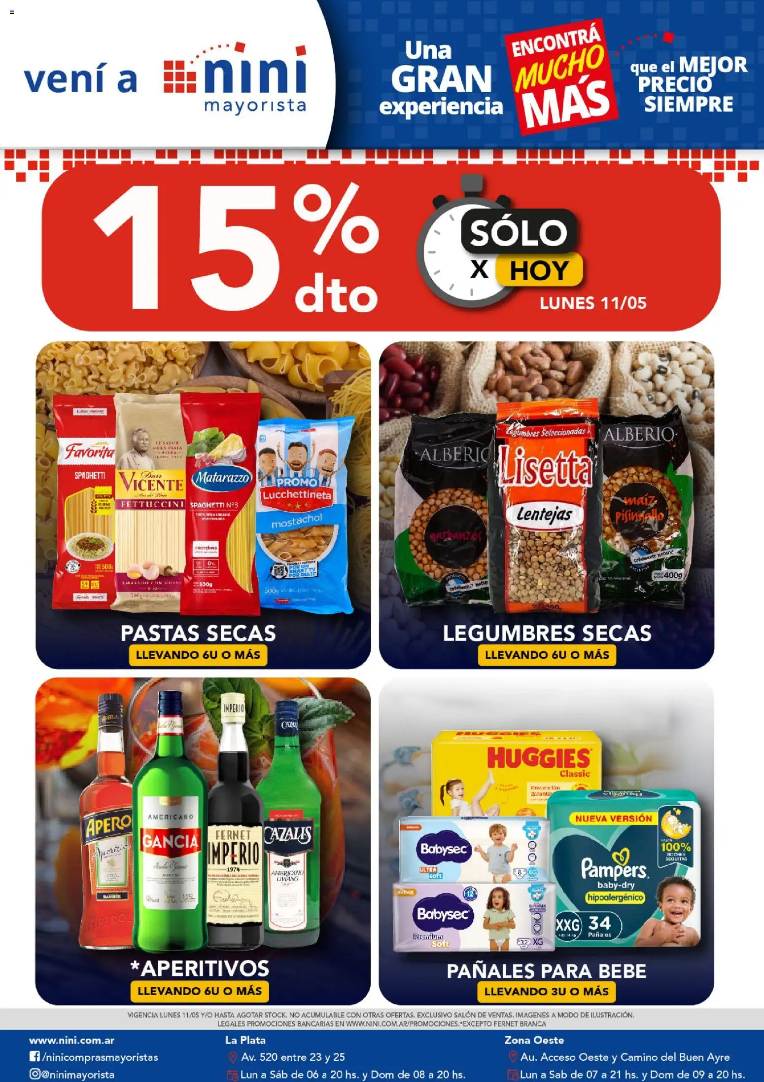 NINI Mayorista ofertas solo  │ válido desde el 11.05.2026 | Página: 1 | Productos: Fernet, Maiz, Garbanzos, Pañales
