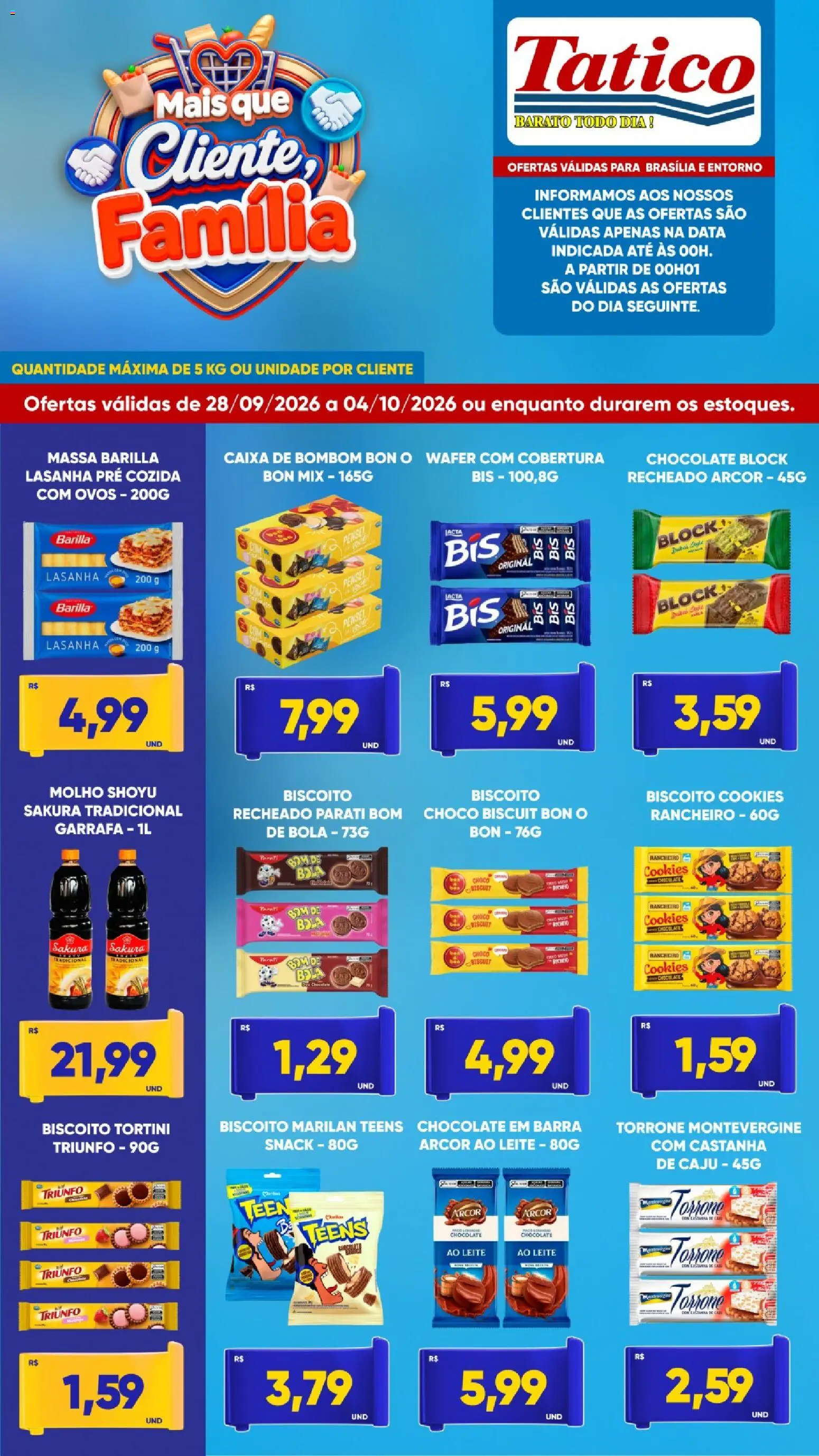 Tatico Folheto - válido de 28/09/2026 | Página: 4 | Produtos: Biscoito, Massa, Cookies, Bombom