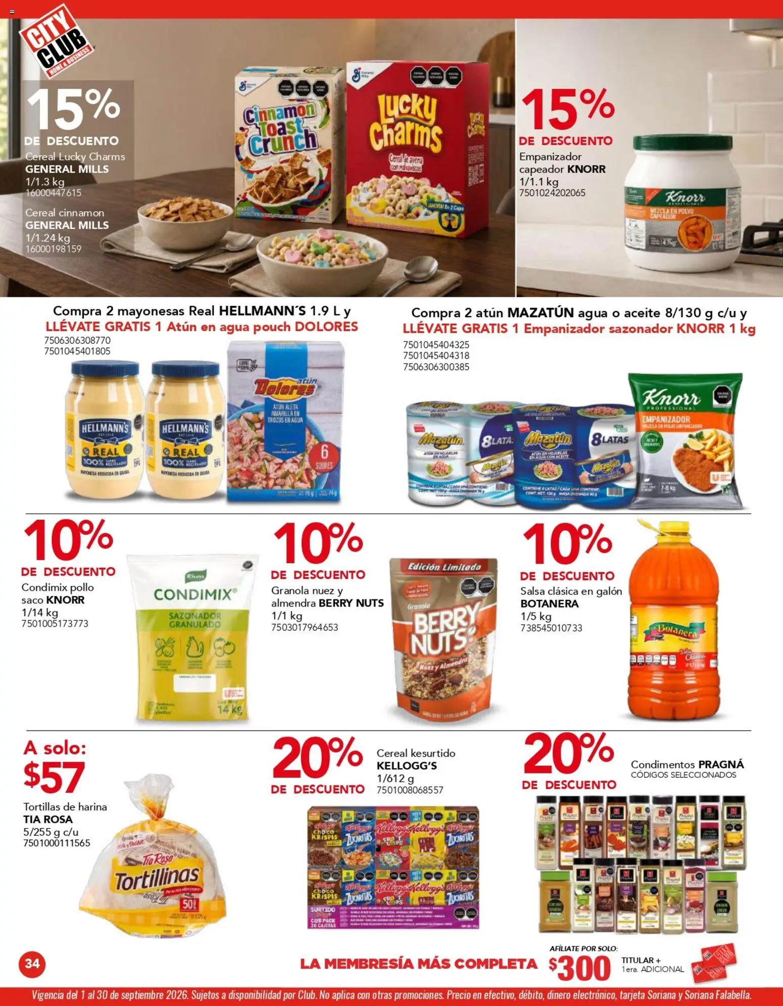 Nuevas ofertas de City Club válidas en toda la República Mexicana desde el 01/09/2026. ¡Encuentra las mejores ofertas en City Club catálogo! | Página: 34 | Productos: Masa, Harina, Polvo, Tortillas