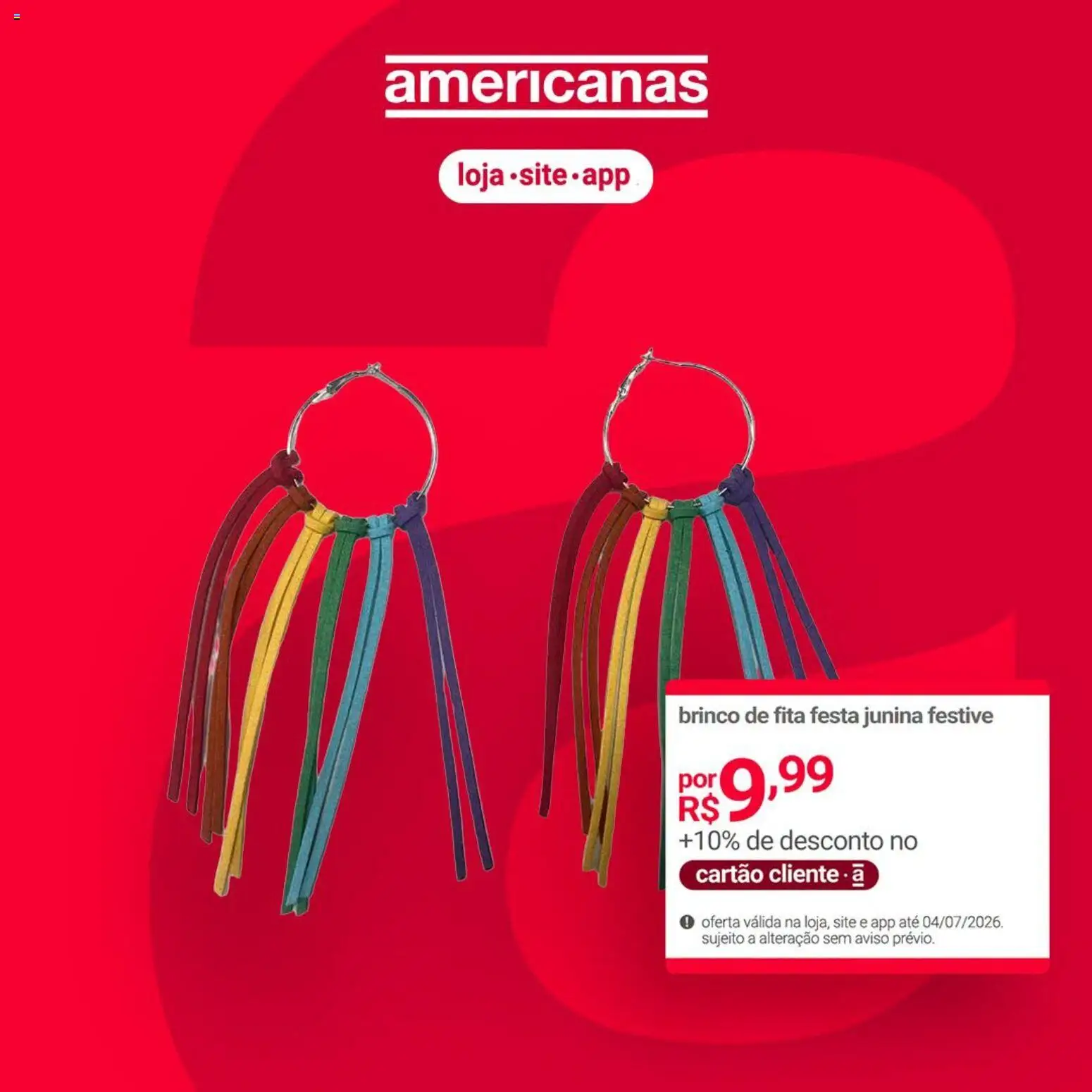 Lojas Americanas Folheto - válido de 03/07/2026 | Página: 3 | Produtos: Brinco, Fita