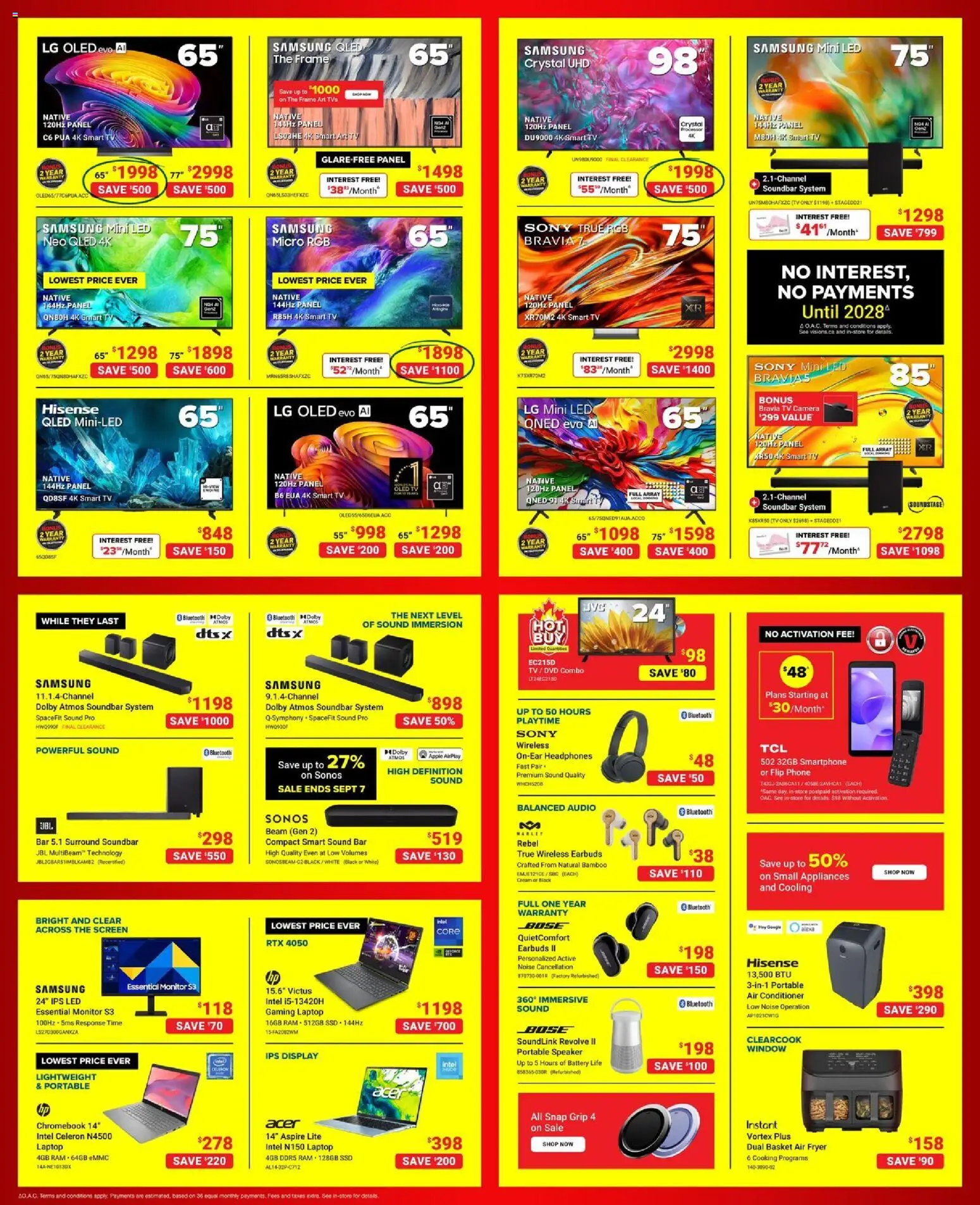 Visions flyer valid from Sep 4, 2026 | Page: 3 | Products: Phone, Speaker, Laptop, Conditioner