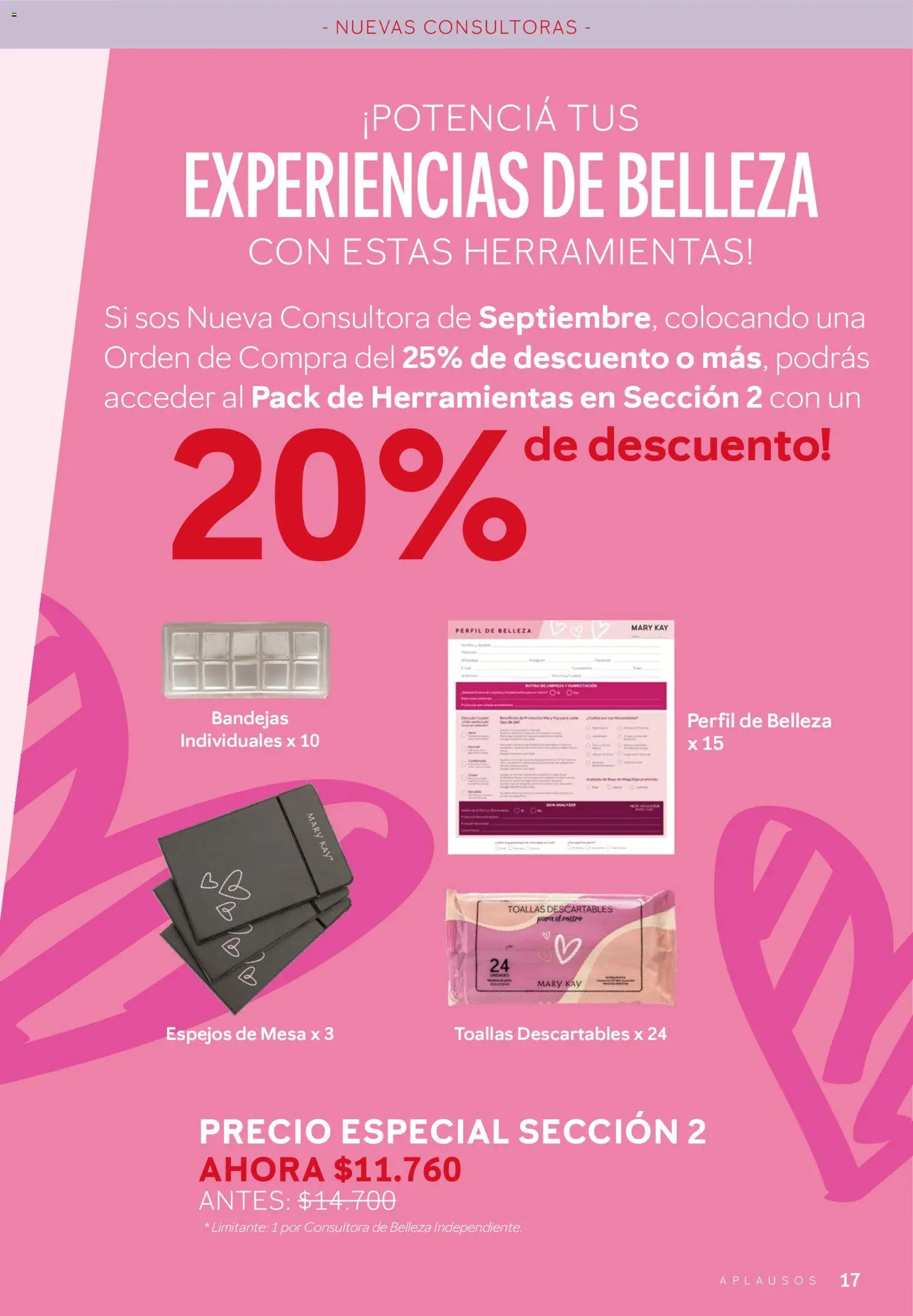 Mary Kay - Aplausos Septiembre 2026 │ válido desde el 01/09/2026 | Página: 17 | Productos: Perfil, Toallas, Mesa, Herramientas