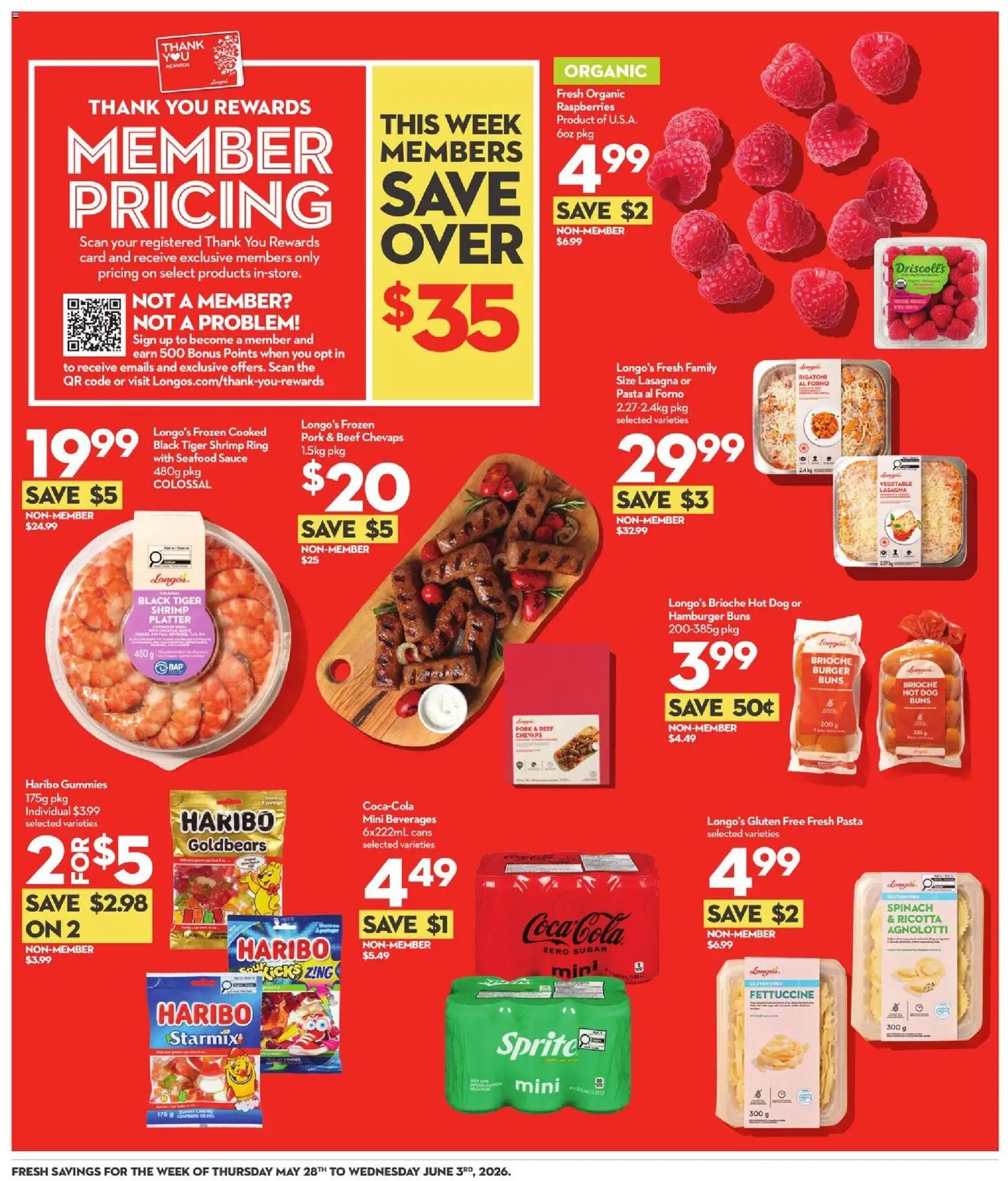 Longo's flyer valid from 28.05.2026 | Page: 6 | Products: Beef, Pasta, Pork