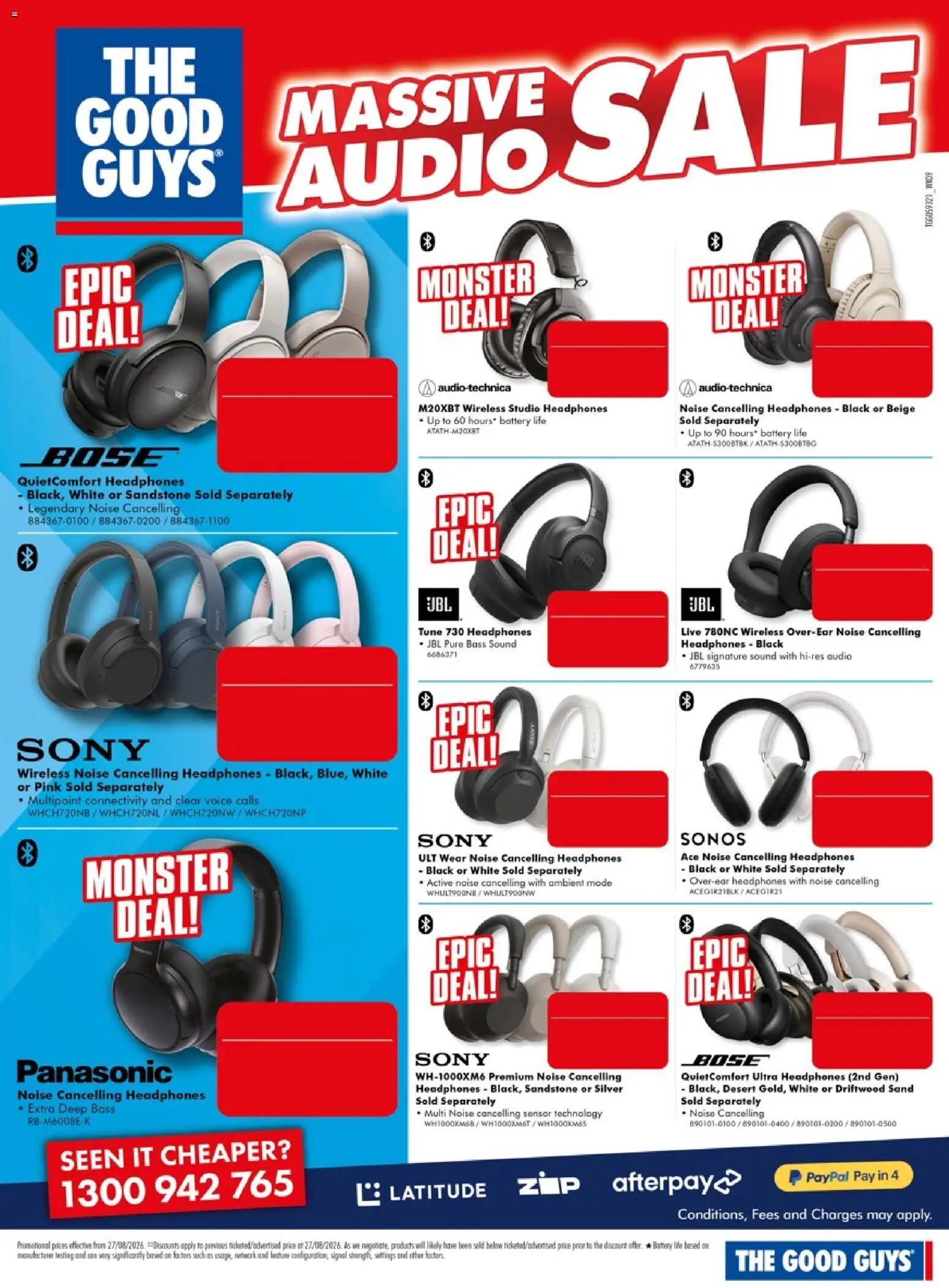 The Good Guys catalogue - valid from 27/08/2026 | Page: 3 | Products: Battery, Audio, Headphones