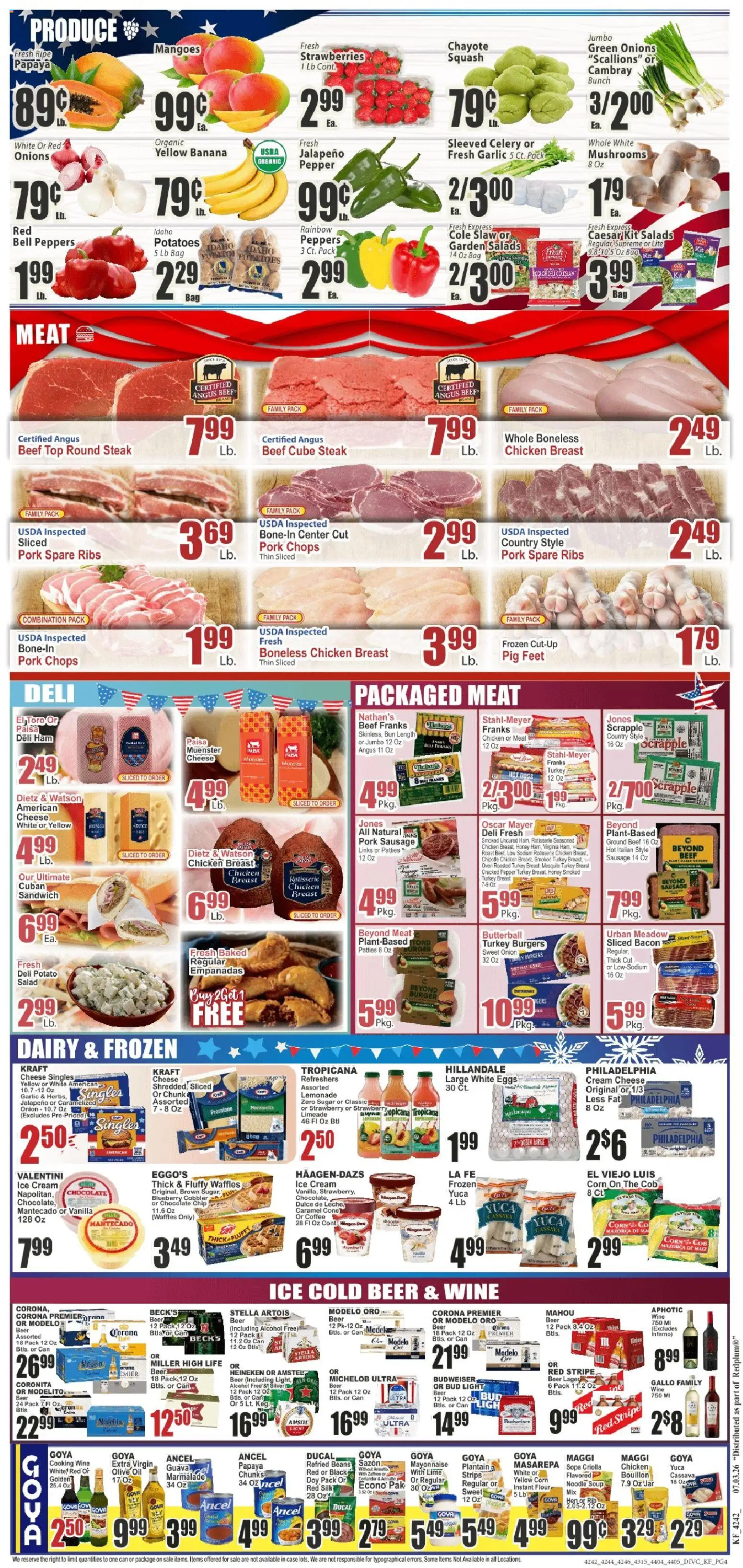 Key Food Weekly Ad - valid from 07/02/2026 | Page: 4 | Products: Ham, Wine, Mayonnaise, Sugar